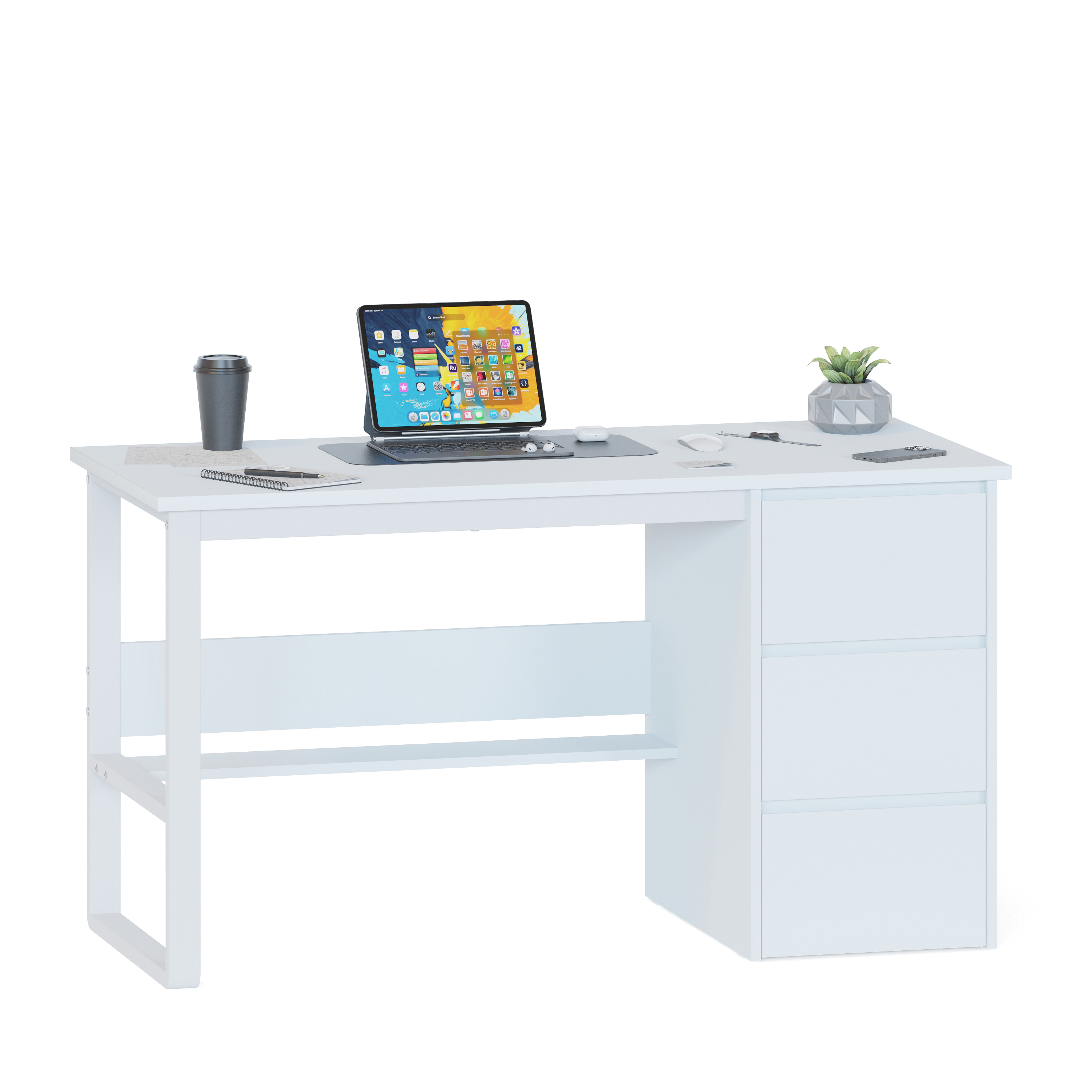 Изображение товара Стол письменный Сокол-Т СПМ-212 135x75x60 см ЛДСП цвет белый Изображение товара Стол письменный Сокол-Т СПМ-212 135x75x60 см ЛДСП цвет белый