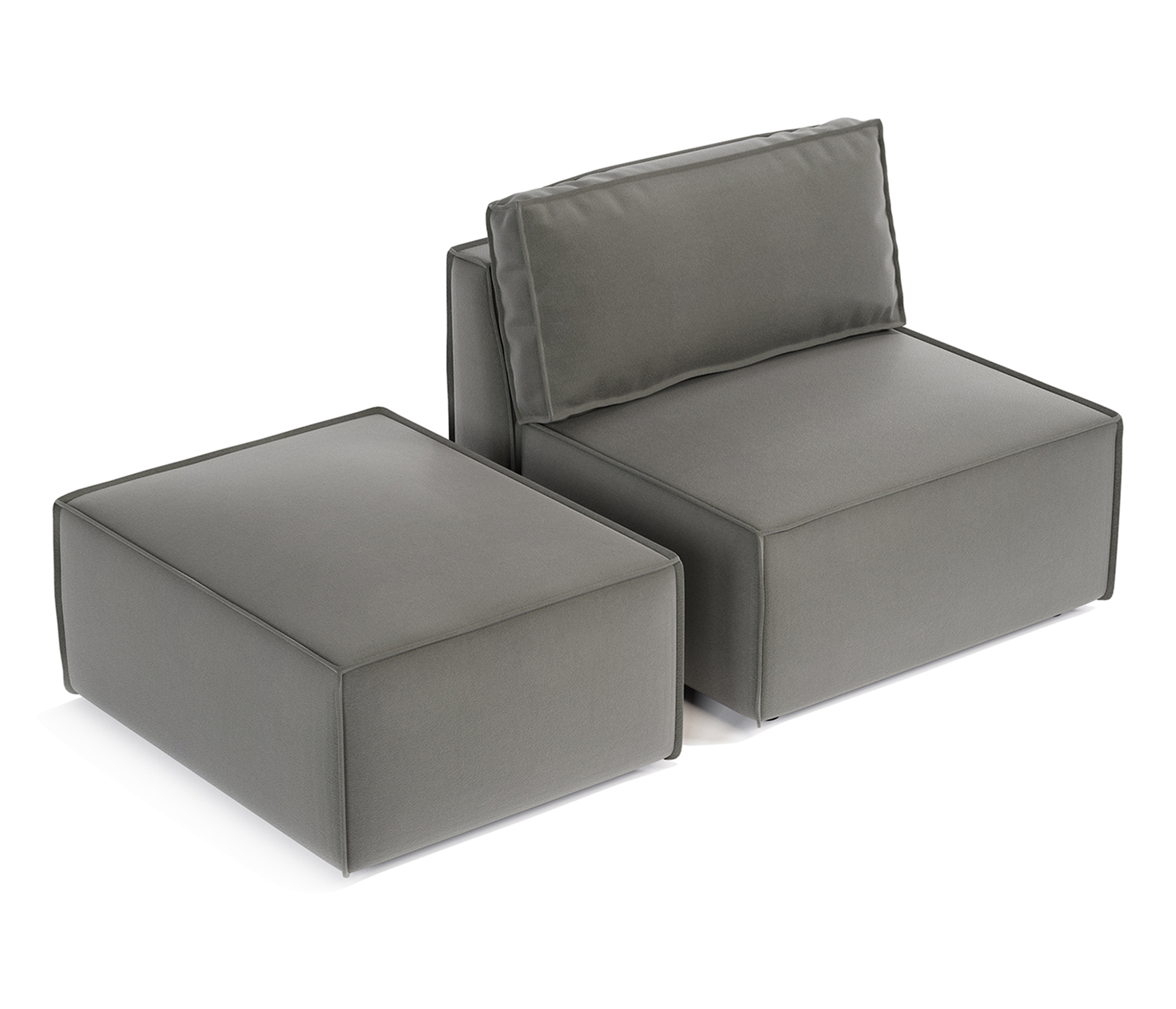 Изображение товара Диван модульный Шарм-Дизайн Шарм 25 95x70x75 см велюр цвет серый