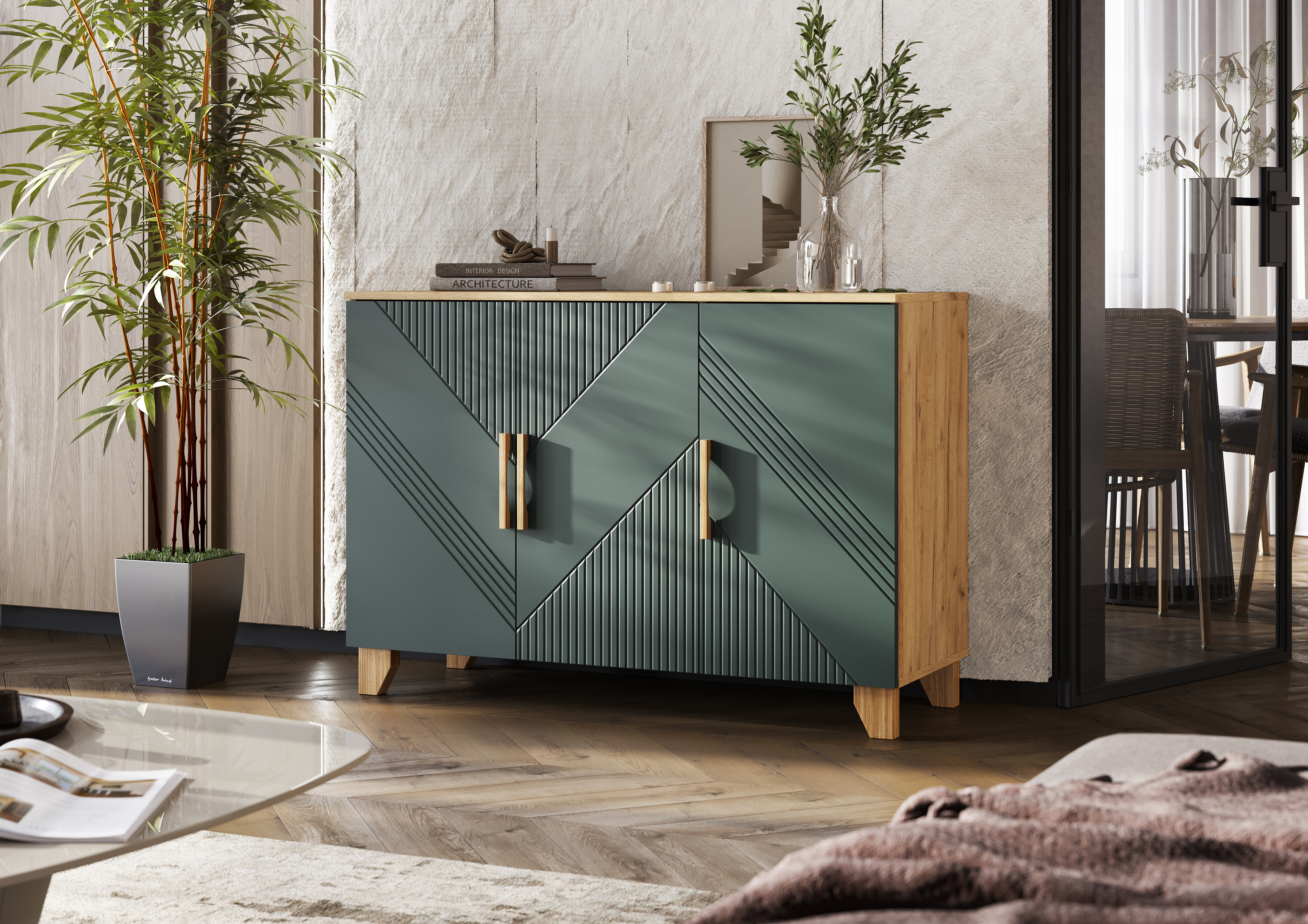 Изображение товара Комод Миф Ирис 120x44x83 см ЛДСП цвет браш мени грин