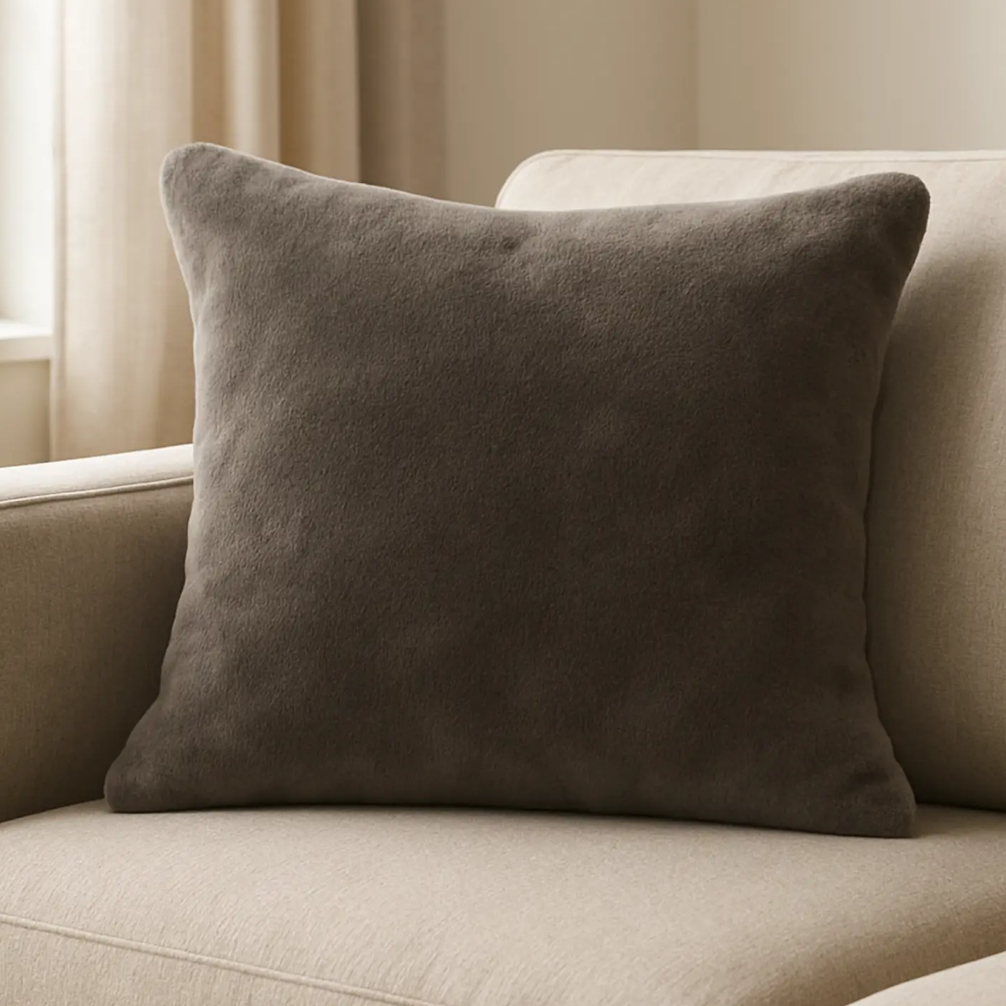 Изображение товара Декоративная подушка Inspire Flandria Fossil 3 45x45 см серо-коричневая Изображение товара Декоративная подушка Inspire Flandria Fossil 3 45x45 см серо-коричневая