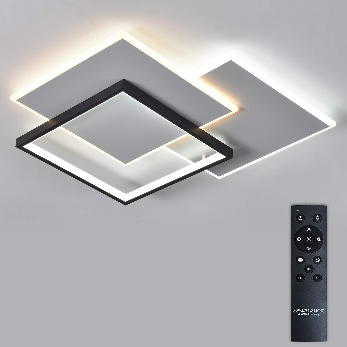 Изображение товара Люстра потолочная светодиодная Natali Kovaltseva Ledlight 20 м² с пультом регулируемый белый свет цвет черный