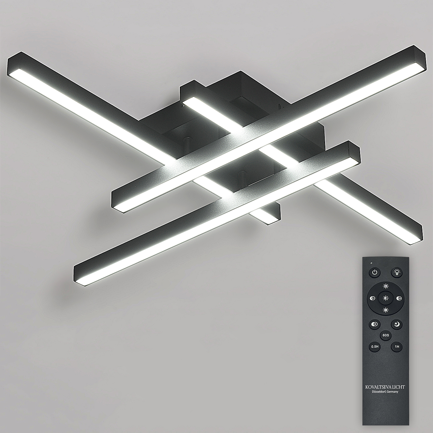 Изображение товара Люстра потолочная светодиодная Natali Kovaltseva Ledlight 15 м² с пультом регулируемый белый свет цвет черный