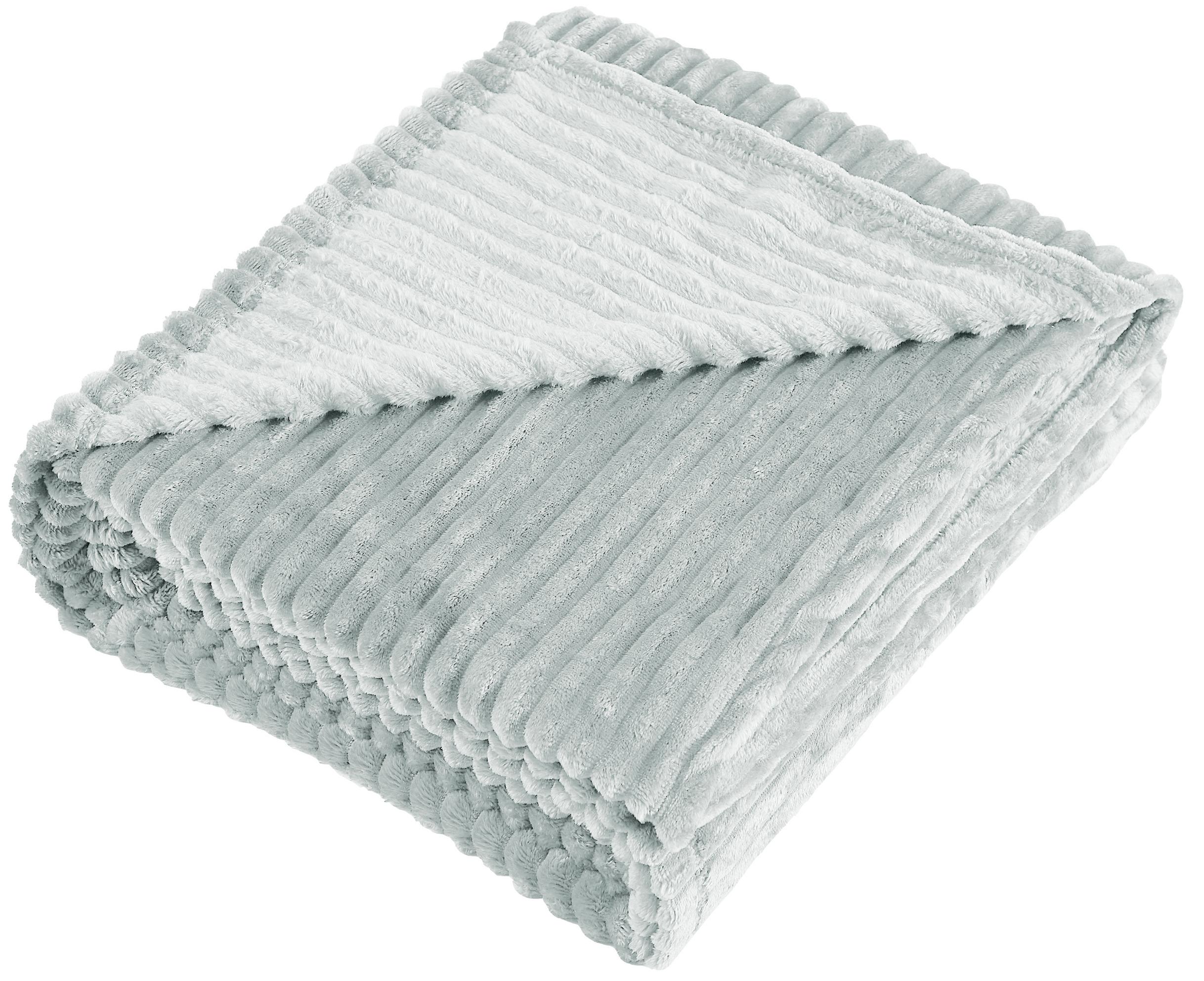 Изображение товара Плед Line 150x200 см велсофт светло-серый Smoke дизайнерский уютный аксессуар