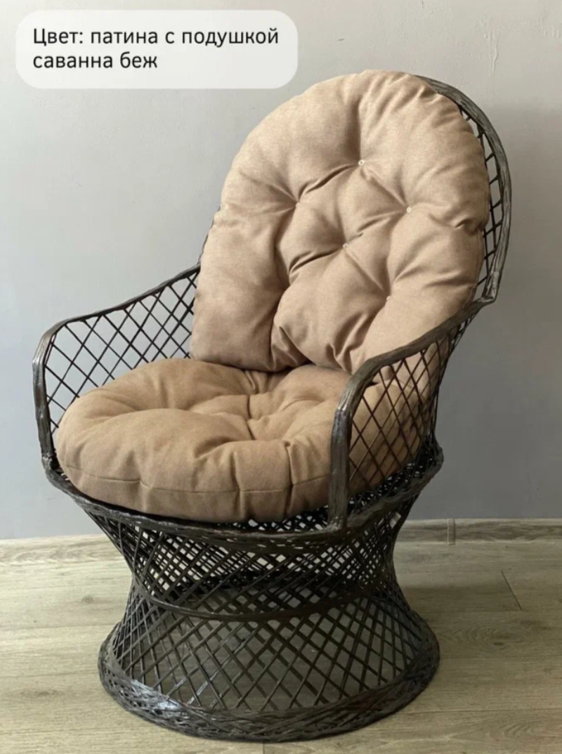 Изображение товара Кресло садовое Ajurio КГ02-4 из поликомпозита с подушкой венге