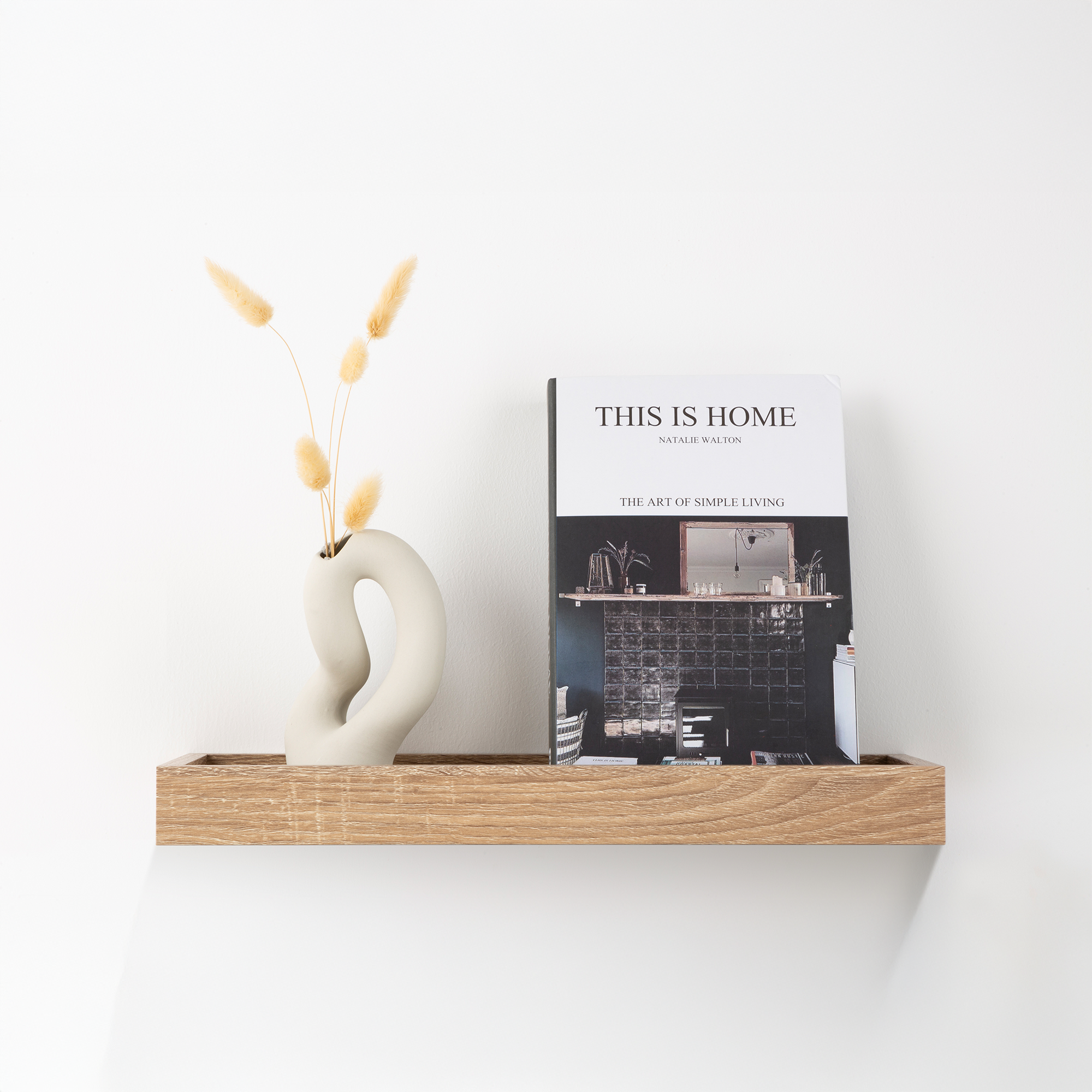 Изображение товара Настенная полка KONSENSA 40x15см МДФ дуб скрытое крепление стиль скандинавский