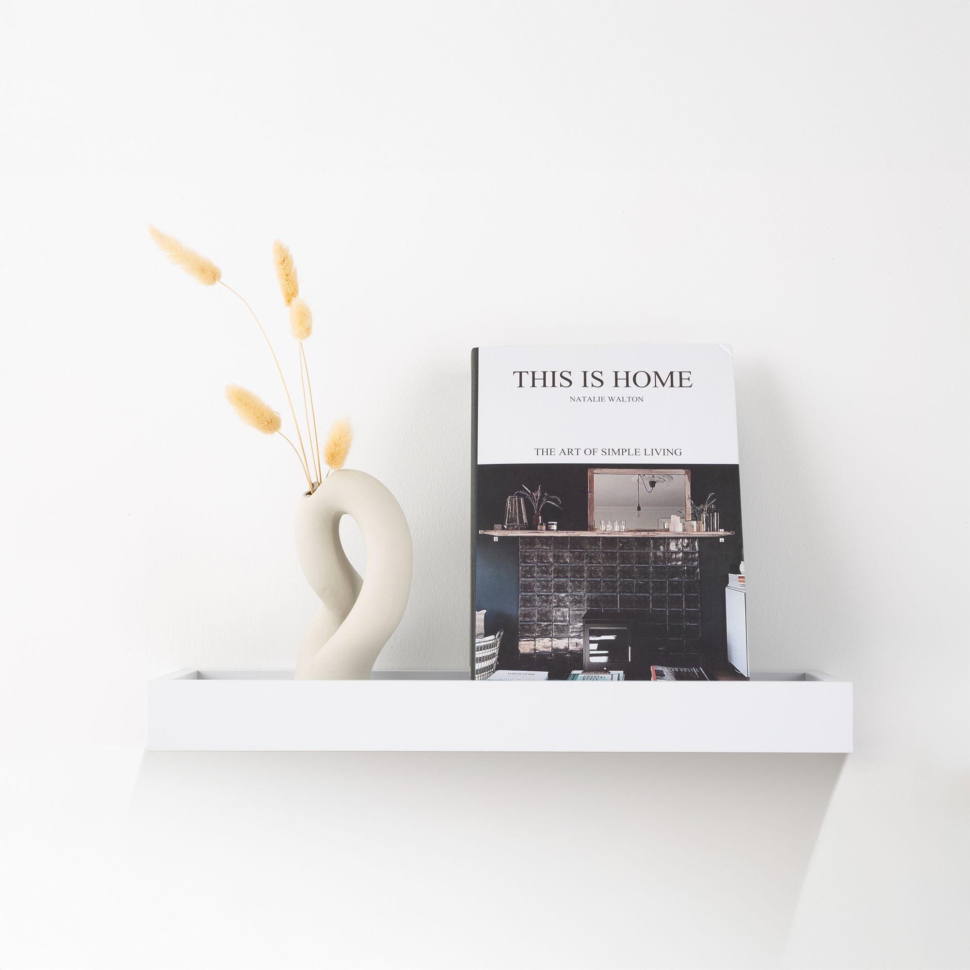 Изображение товара Настенная полка KONSENSA 40x15см из МДФ белая скандинавский стиль