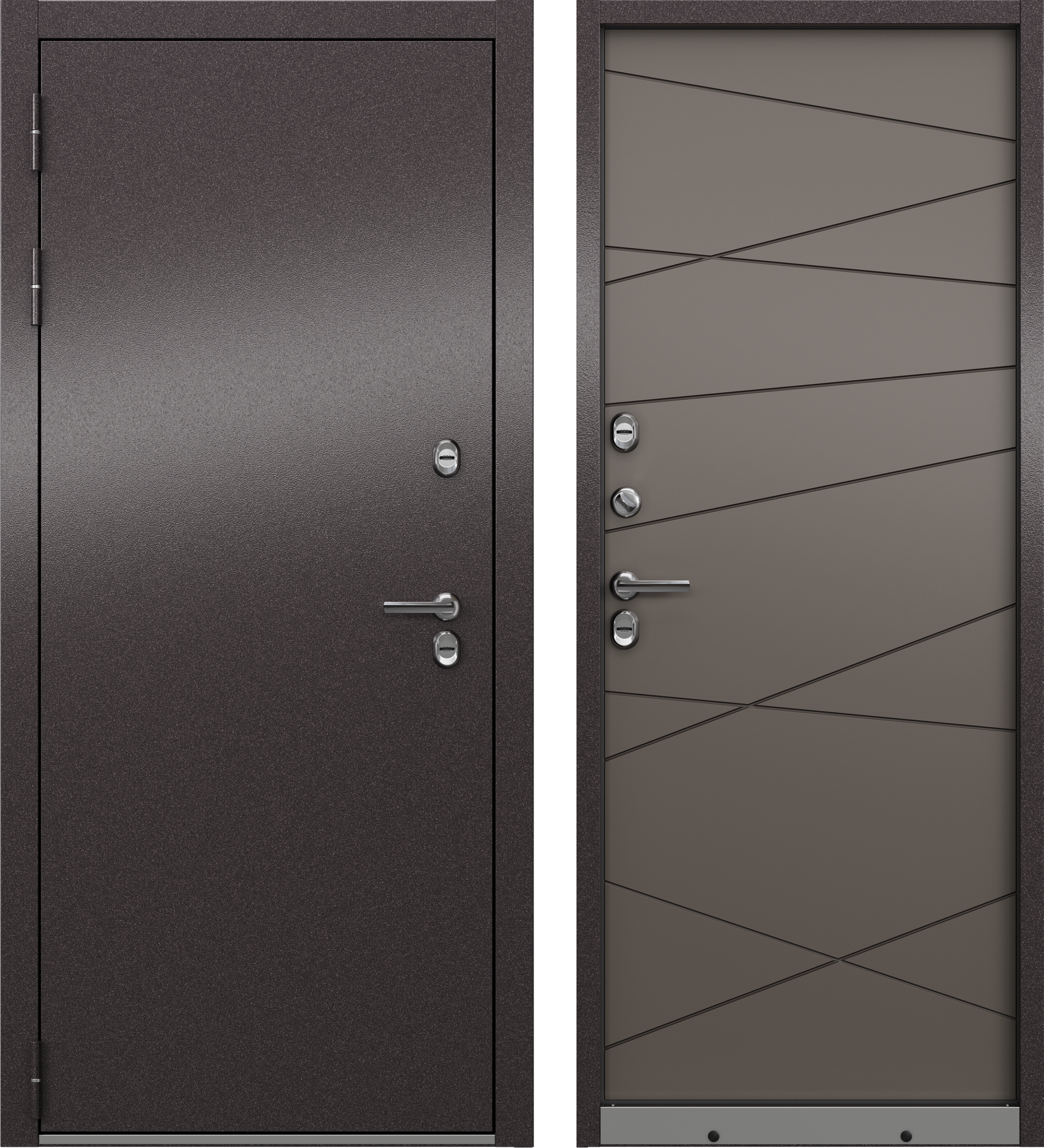 Изображение товара Дверь Стел Капучино МАСТИНО — металлическая входная, левый монтаж, 205x88 см