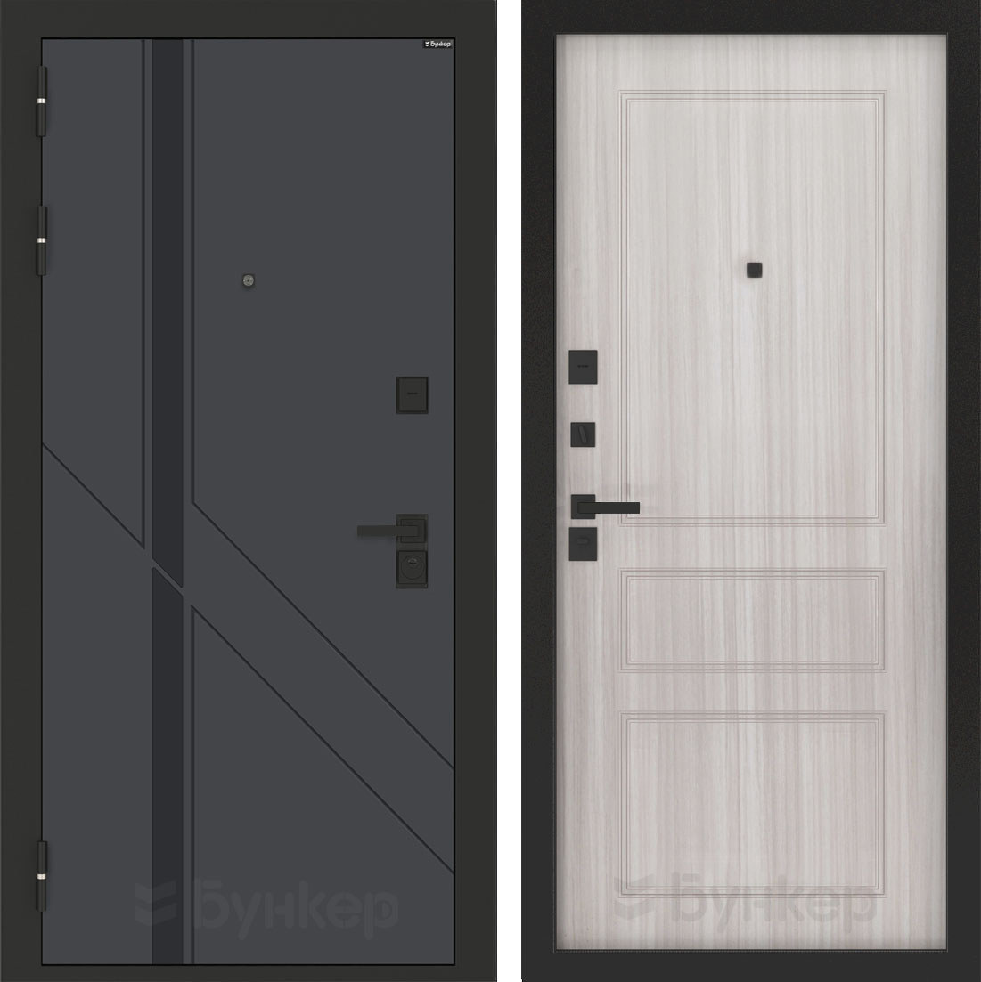 Изображение товара Входная дверь Бункер BN-12 с панелью ФЛ-116 левый 205x96см цвет веллюто оскуро/сандал белый