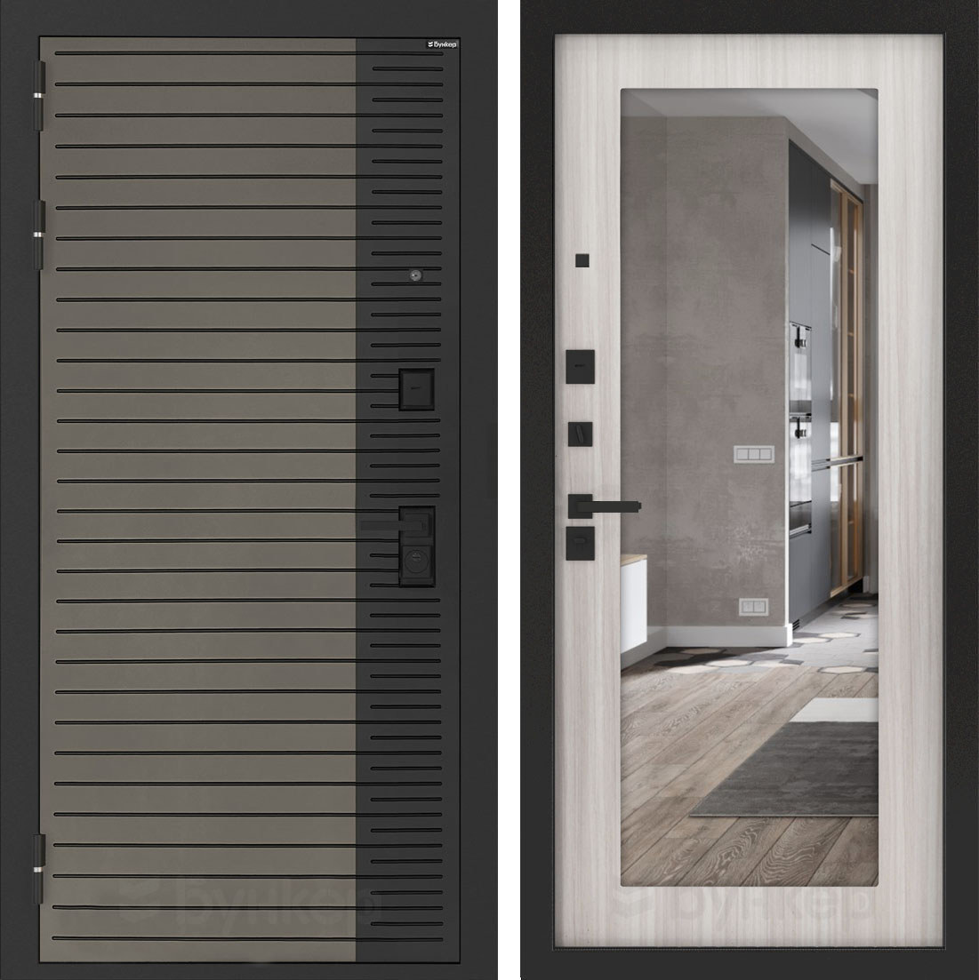 Изображение товара Входная дверь ДВЕРИ БУНКЕР BN-15 с панелью ФЛЗ-603, левый, Веллюто кофе/Сандал белый