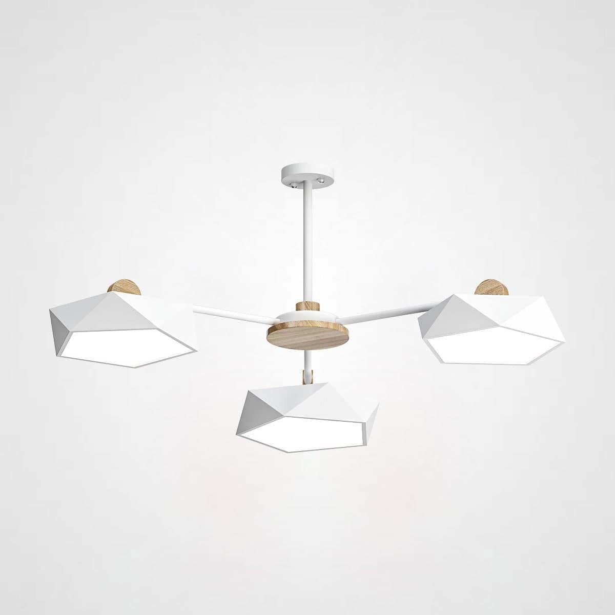Изображение товара Люстра на штанге светодиодная Imperiumloft Geometric Белая 6 м² нейтральный белый свет цвет коричневый
