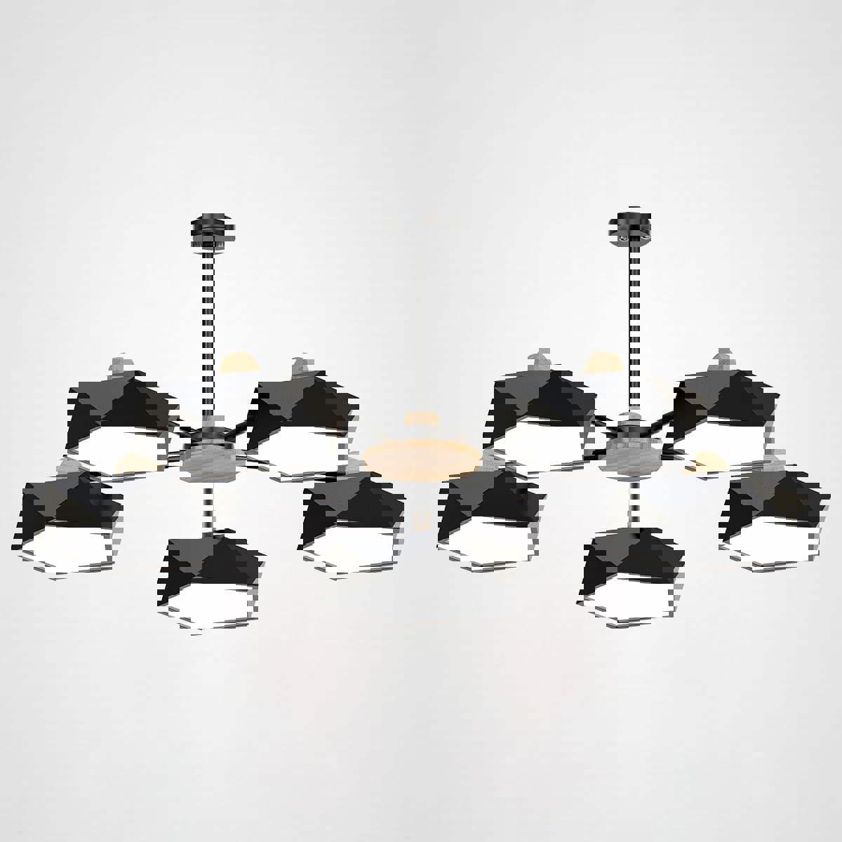 Изображение товара Люстра на штанге светодиодная Imperiumloft Geometric Черная 6 м² нейтральный белый свет цвет коричневый