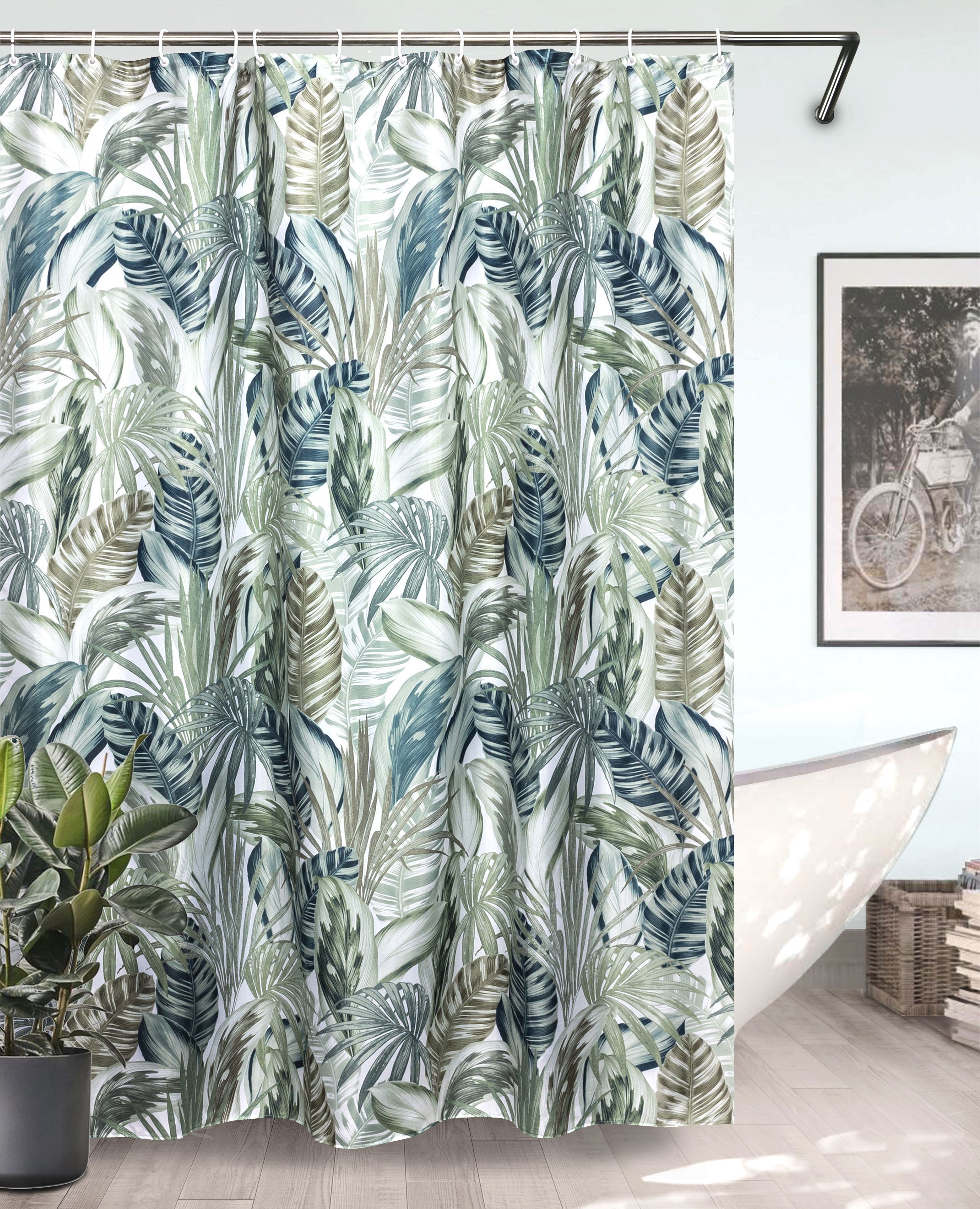Изображение товара Шторка для ванной комнаты Bath Plus Banana leaf CH21284, 200x180 см Изображение товара Шторка для ванной комнаты Bath Plus Banana leaf CH21284, 200x180 см