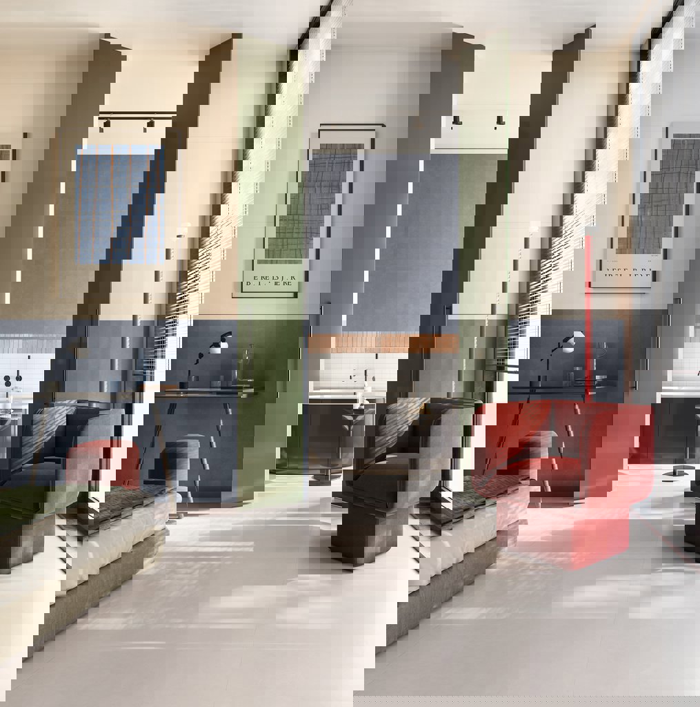 Изображение товара Керамогранит Sant Agostino Insideart Color Aqua Soft 60x120 — эффект штукатурки, синий