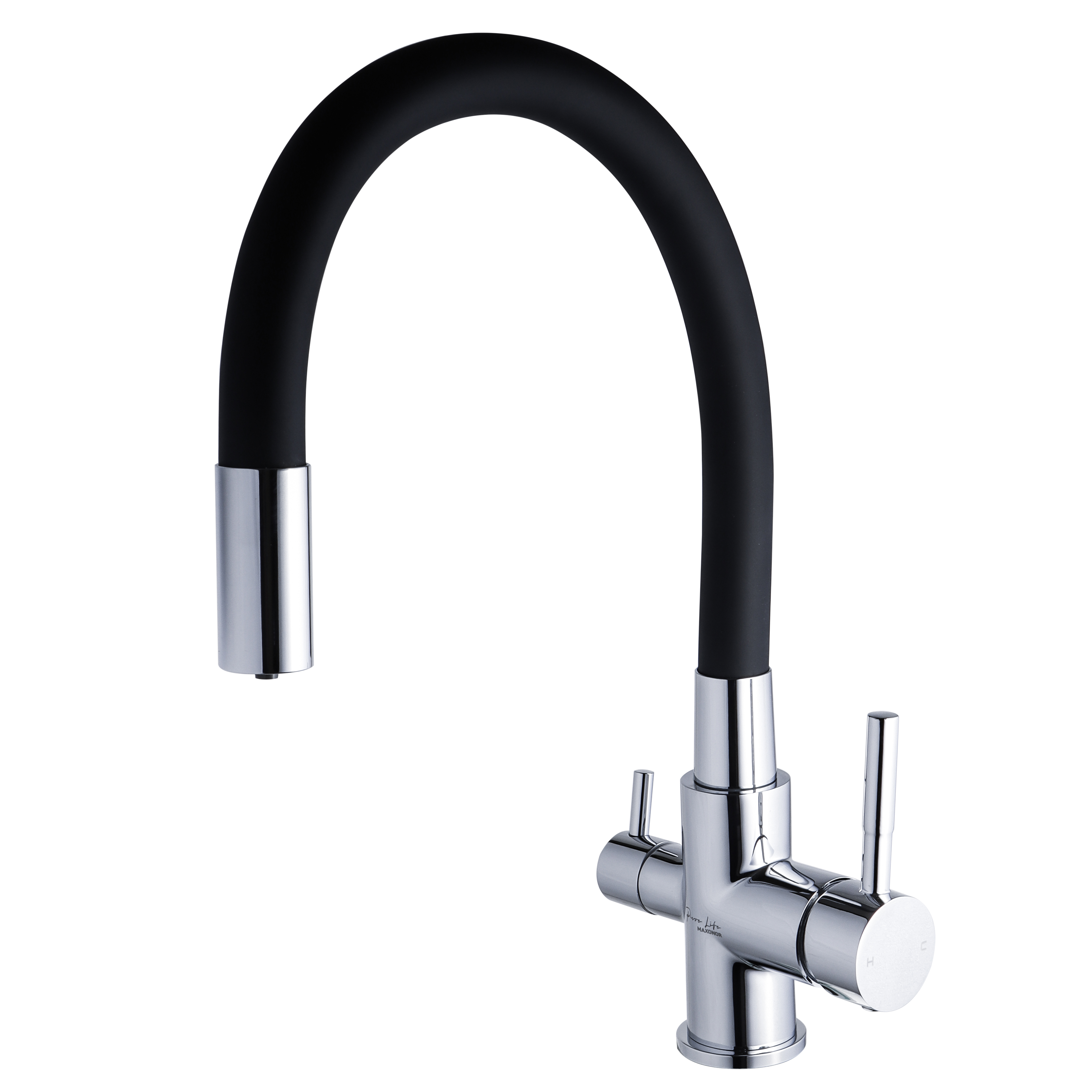 Изображение товара Смеситель для кухни Maxonor Pure Life с фильтром, поворотный излив 19.1 см, хромированный