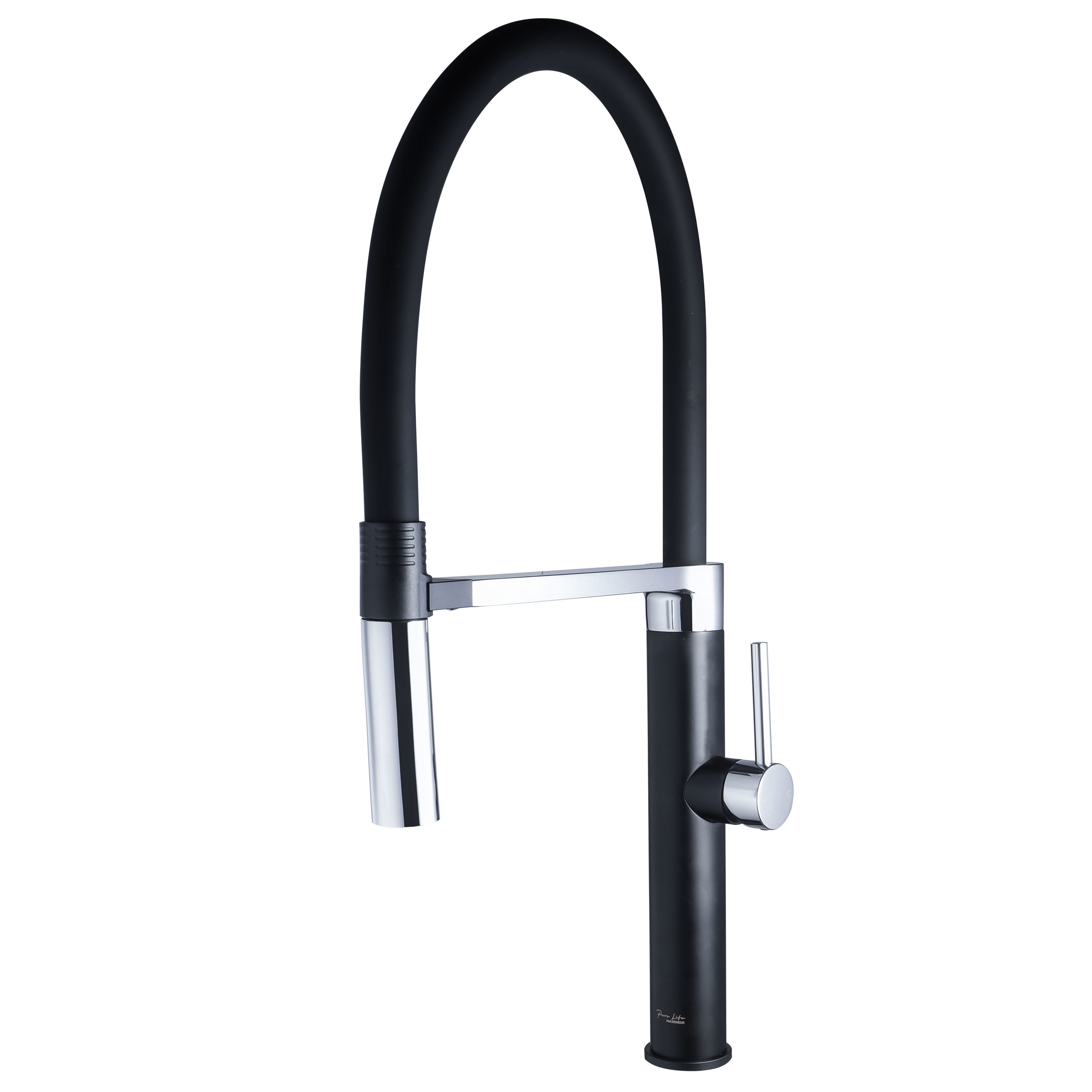 Изображение товара Смеситель для кухни Maxonor Pure Life PL4451-7 излив 16.6 см черный матовый