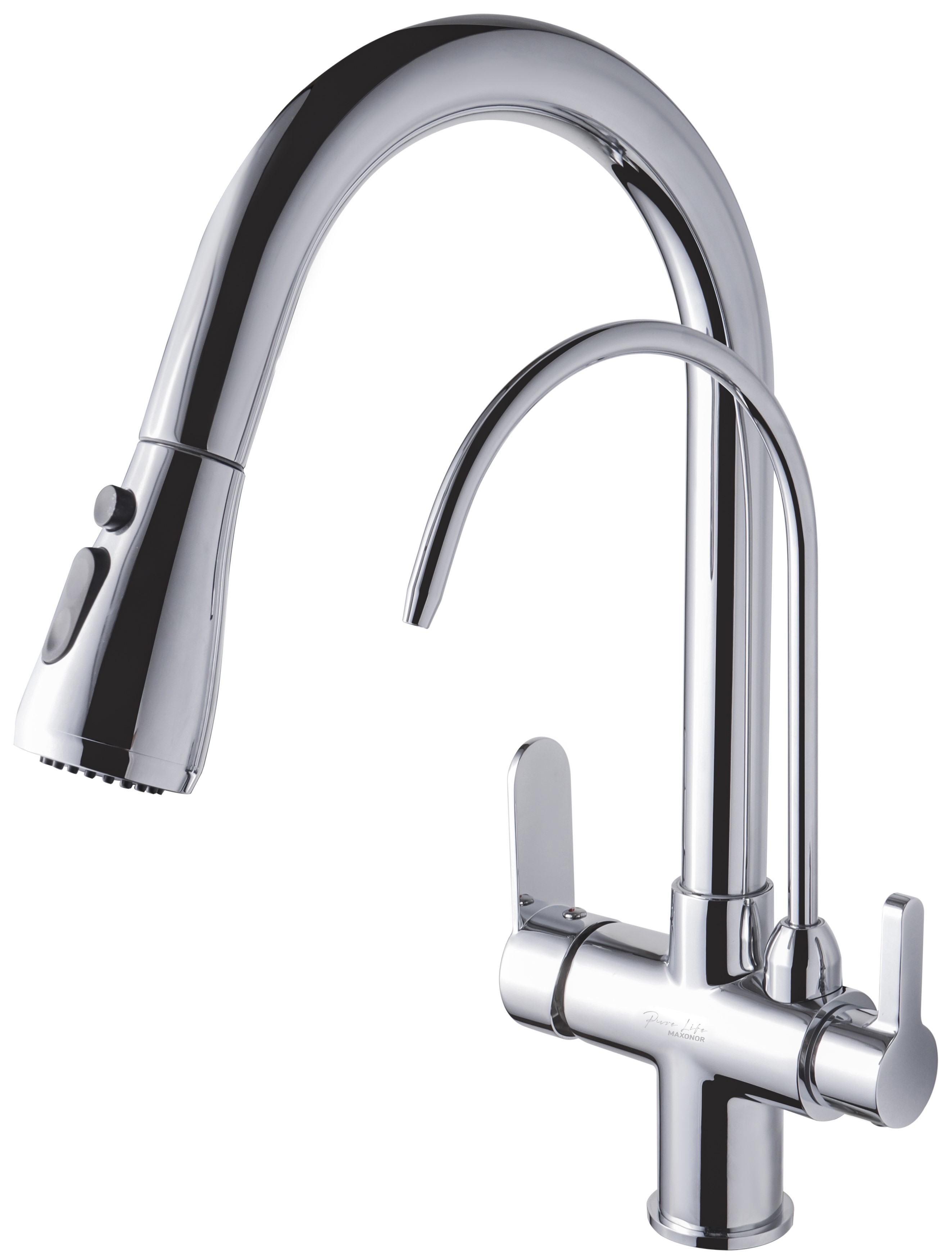Изображение товара Смеситель для кухни Maxonor Pure Life PL4560 поворотный излив хромированный