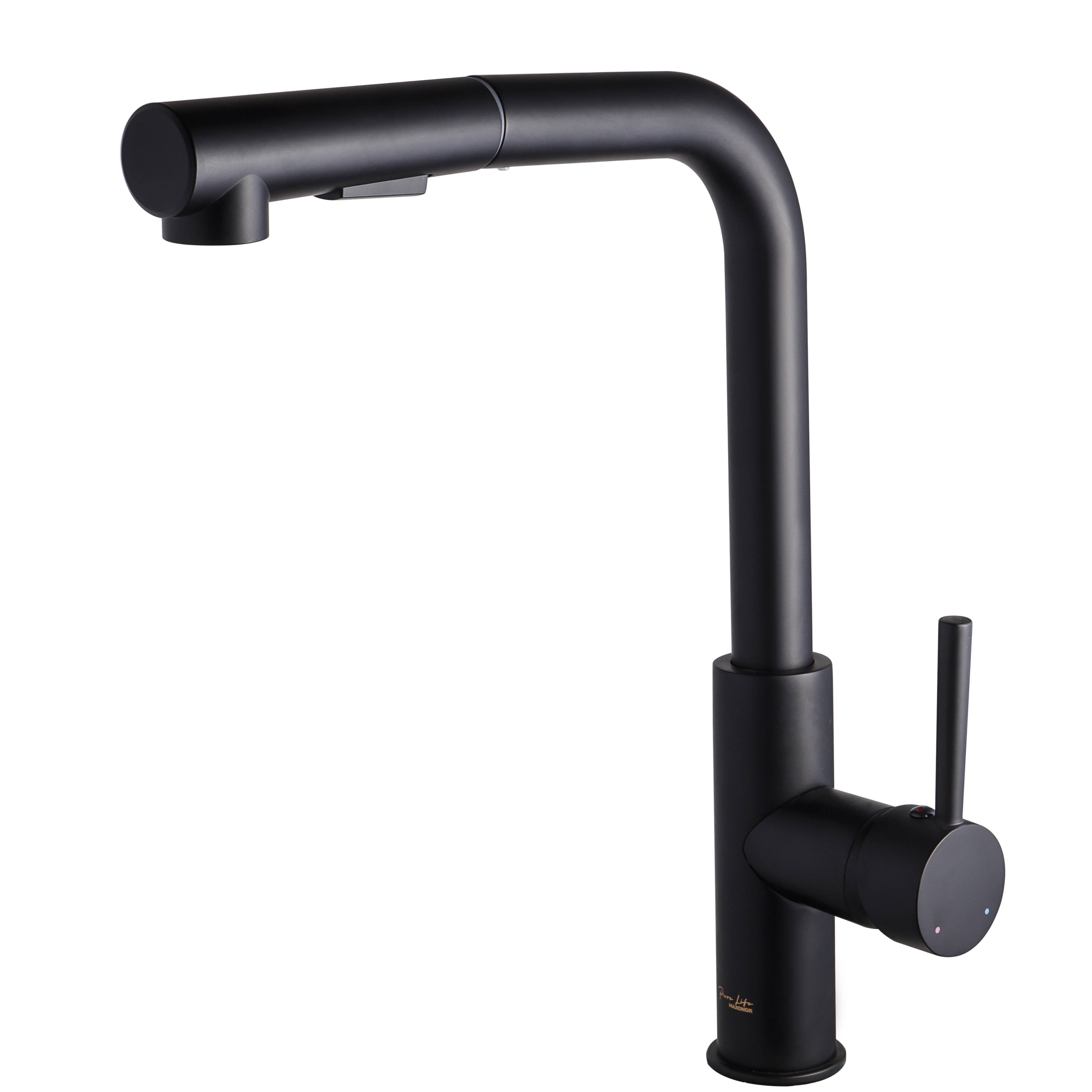 Изображение товара Смеситель кухонный Maxonor PURE LIFE PL4287-7 черный матовый 30.6 см