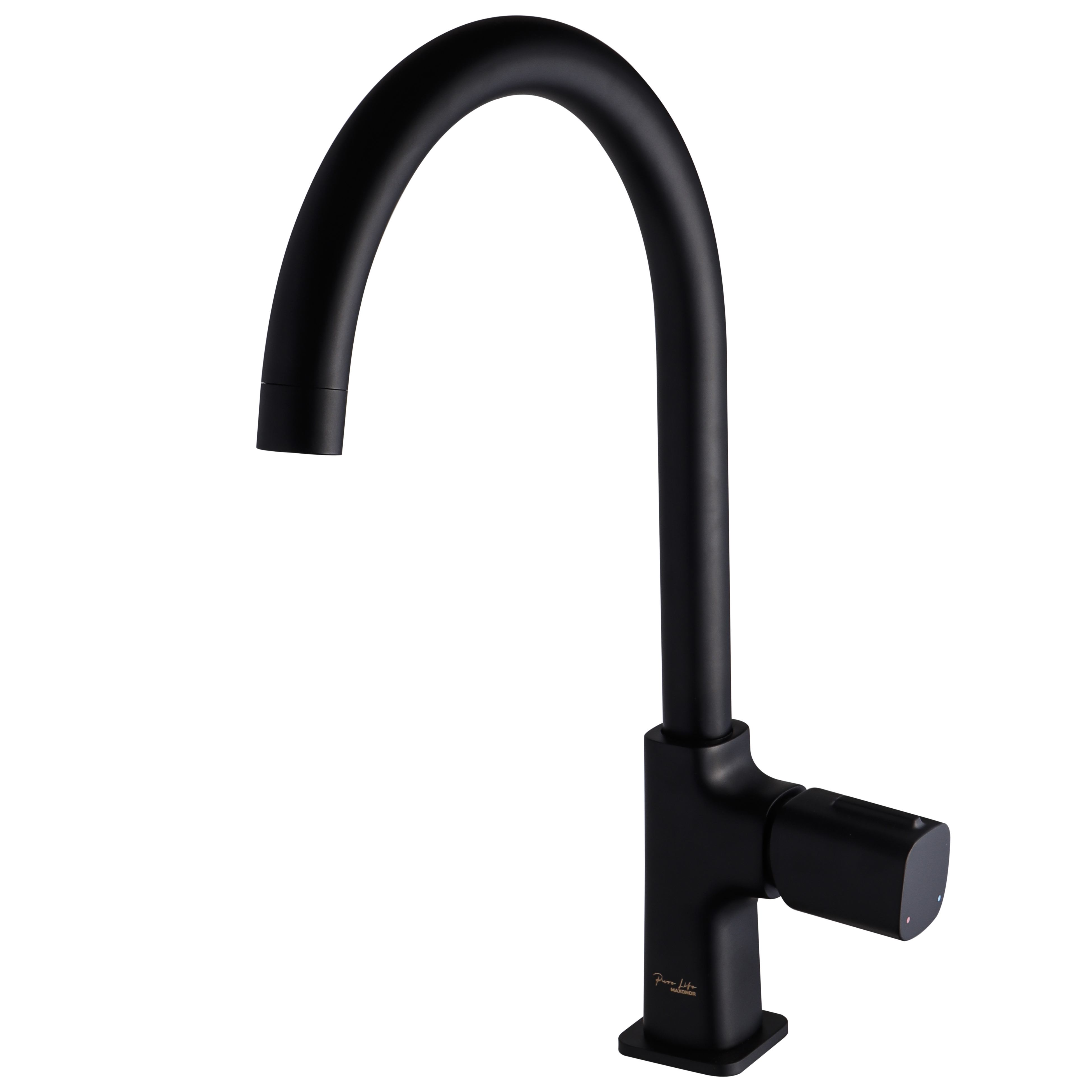 Изображение товара Смеситель для кухни Maxonor pure life PL4089-7 черный матовый поворотный излив 25 см