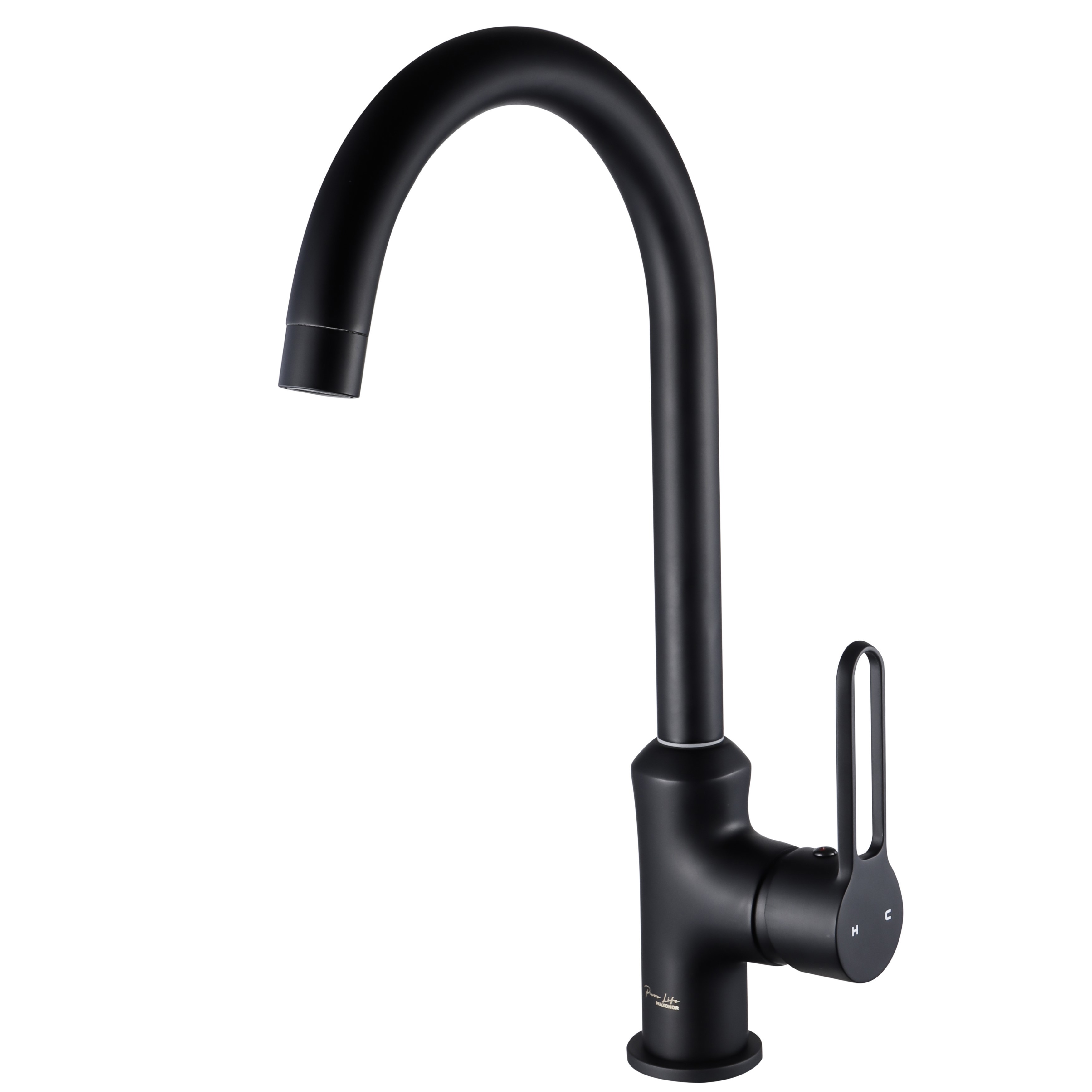 Изображение товара Смеситель кухонный Maxonor pure life PL40108-7 черный матовый поворотный