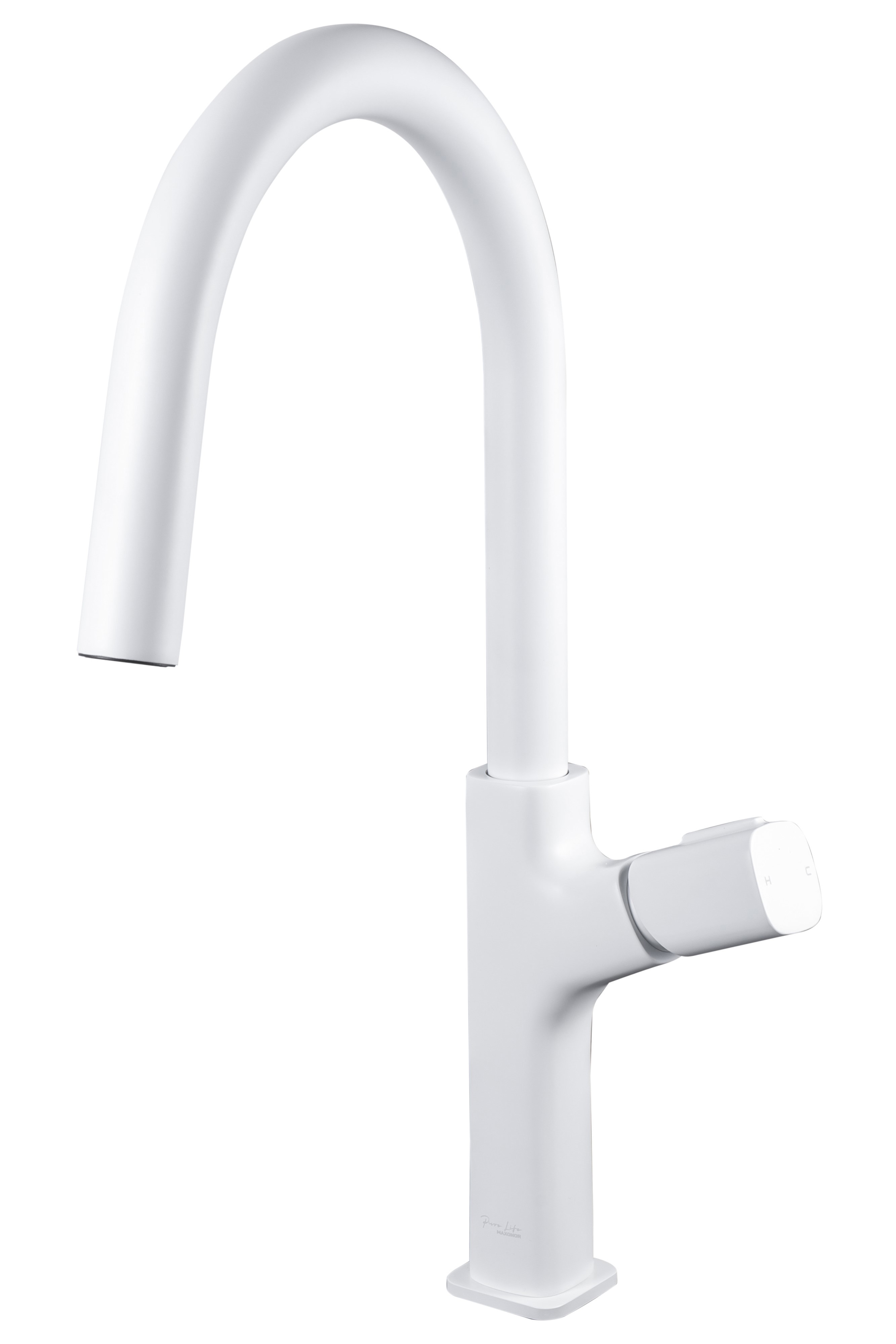 Изображение товара Смеситель для кухни Maxonor pure life PL4289-8 поворотный излив 27.1 см цвет белый матовый