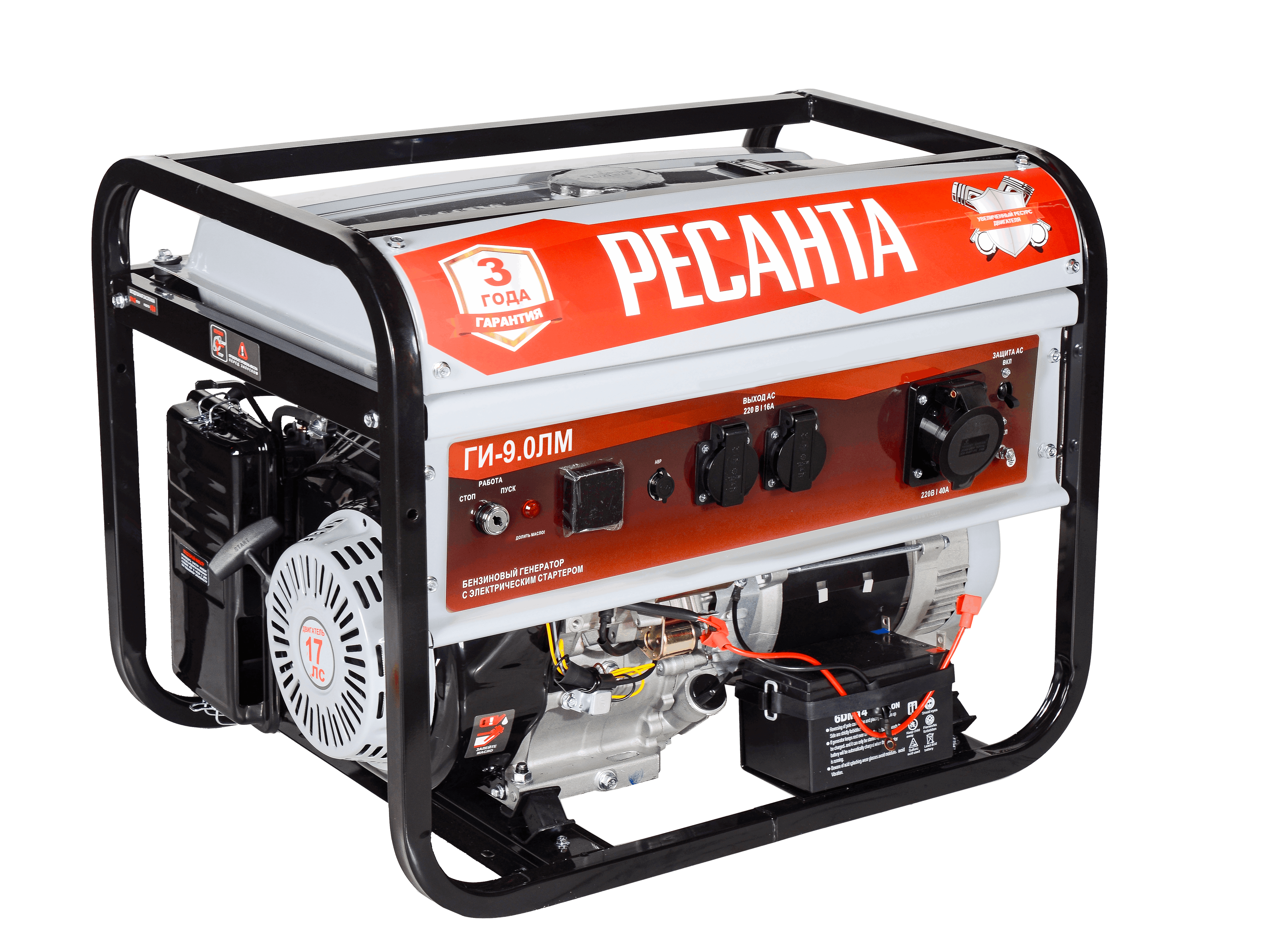Изображение товара Генератор бензиновый Ресанта БГ-9.0, 9 кВт для электричества