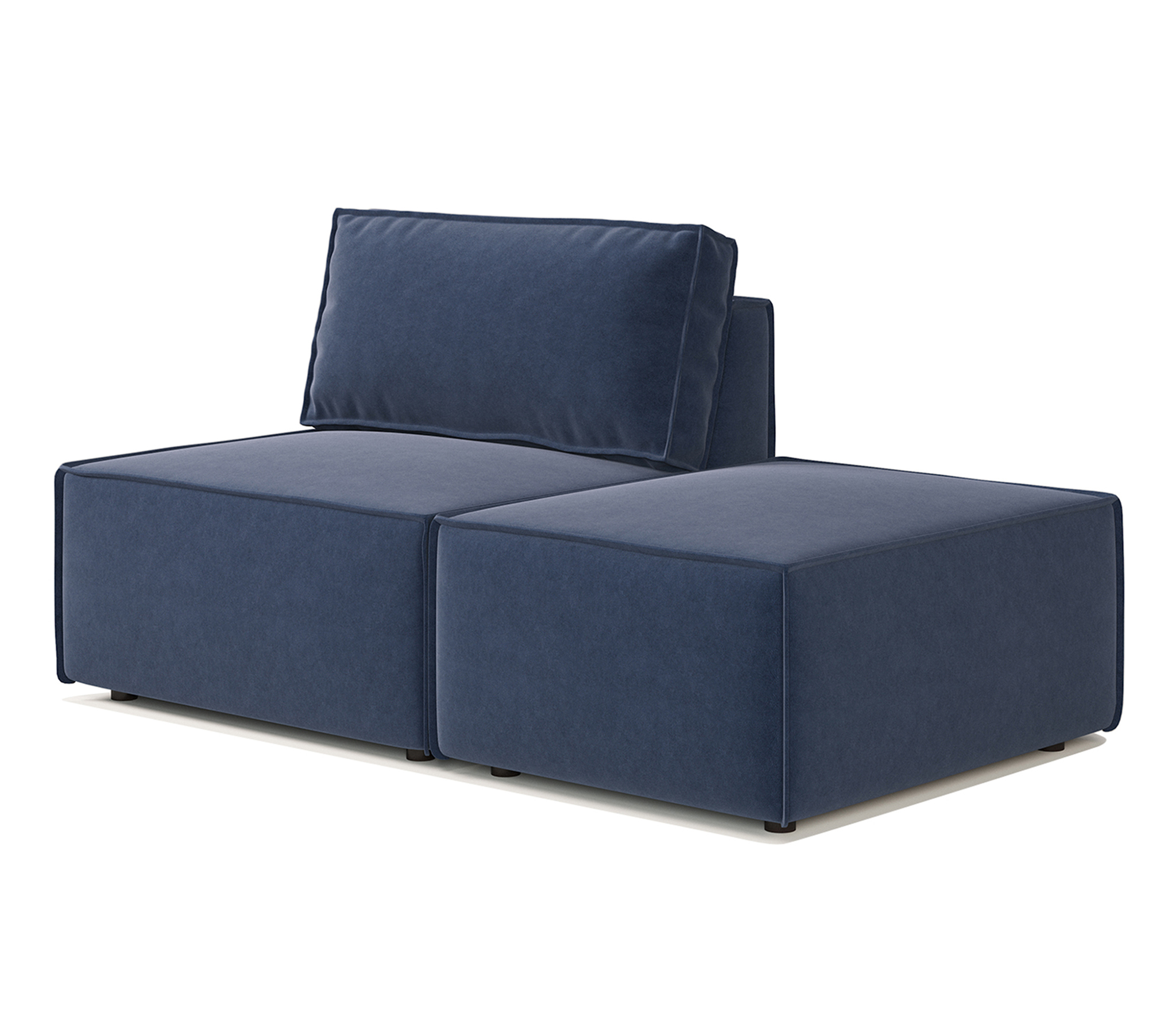 Изображение товара Диван модульный Гамма правый 170x70x75 см велюр цвет ультра миднайт