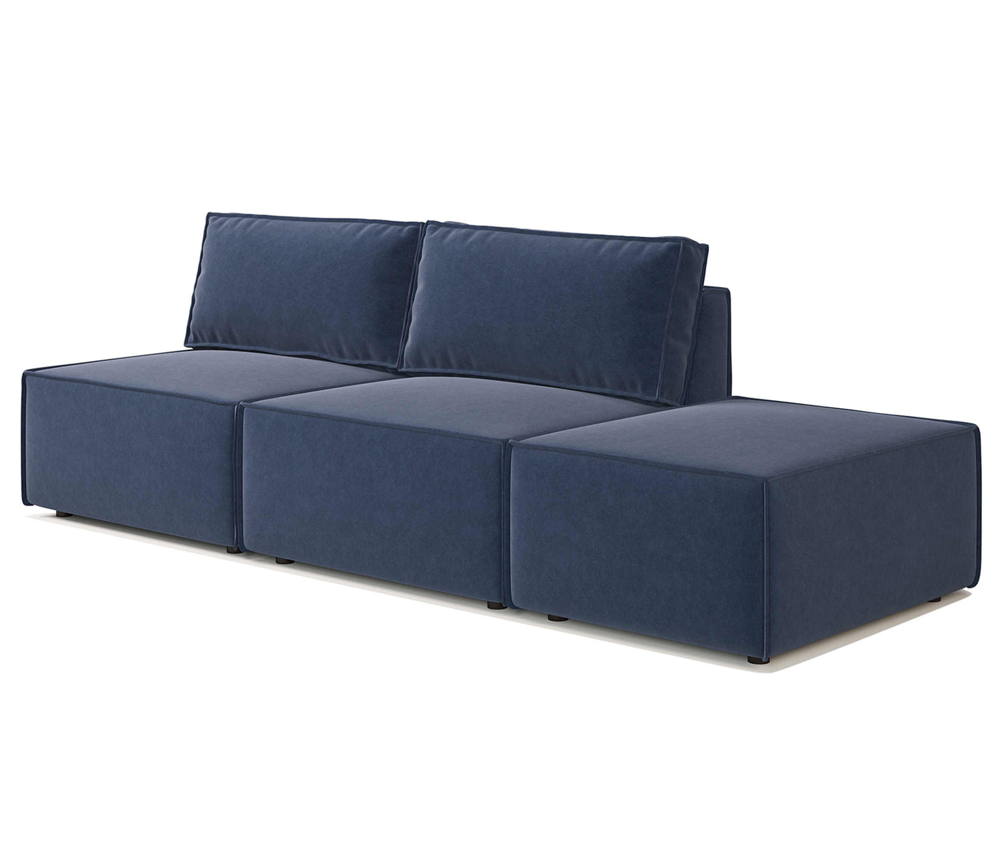 Изображение товара Диван модульный Гамма правый 265x70x75 см велюр цвет ультра миднайт