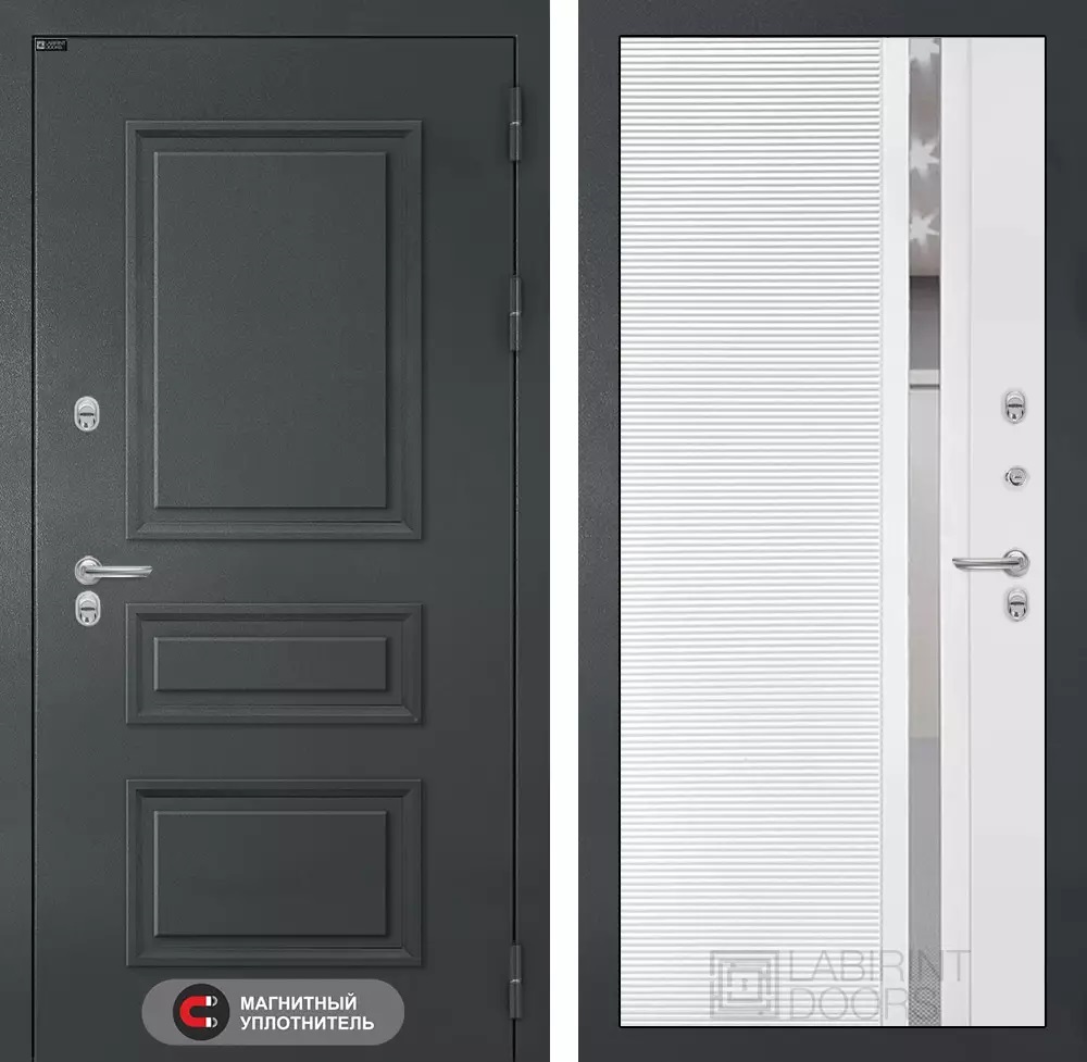 Изображение товара Входная дверь Атлантик с панелью П31, правый, 205x96 см, шагрень RAL 7024