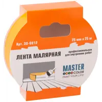 Изображение товара Малярная лента Master Color 25 мм х 25 м, желтая, для внутреннего и наружного использования