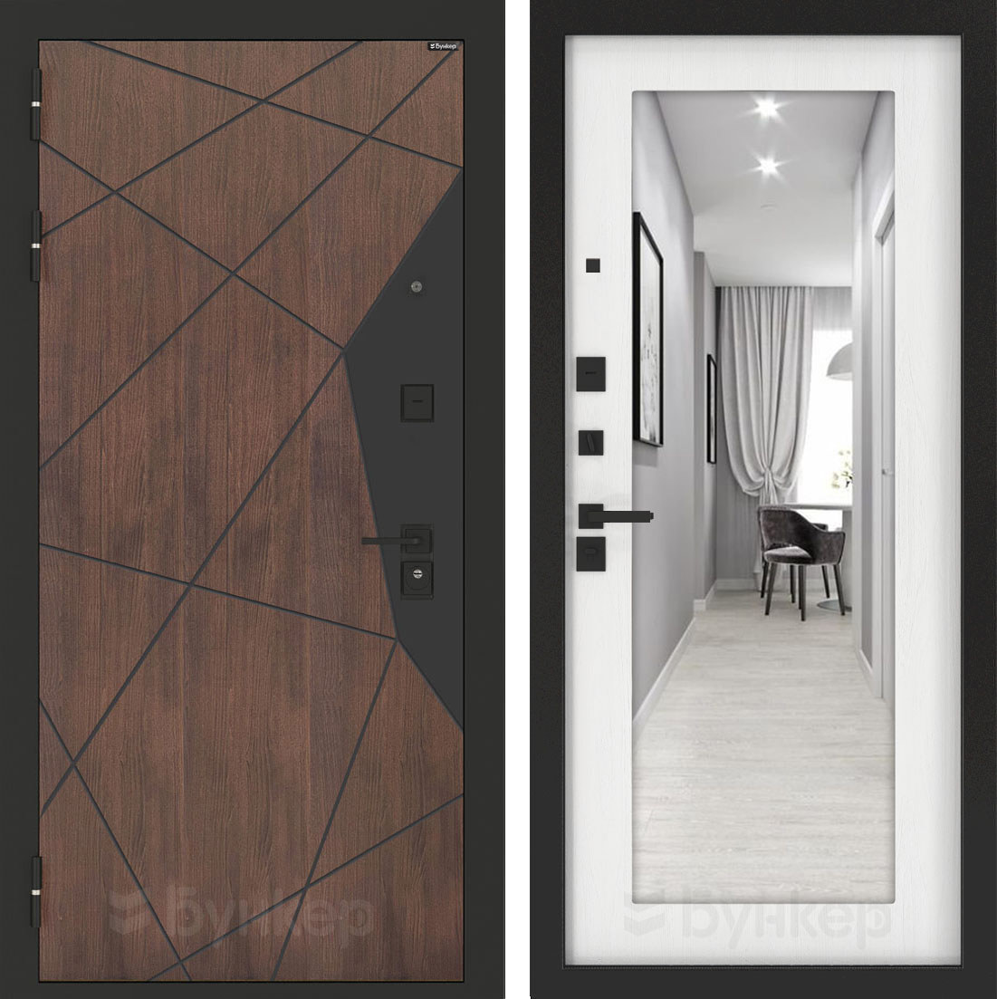 Изображение товара Входная дверь Бункер BN-14 с панелью ФЛЗ-603, орех американский