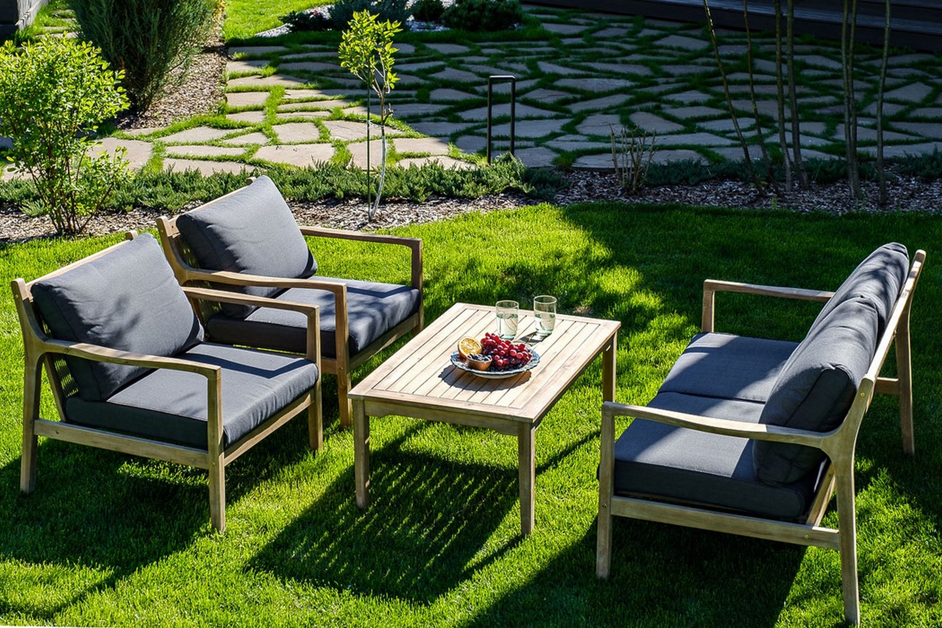 Изображение товара Набор садовой мебели Joygarden Rio M акация коричневый диван 2 кресла стол