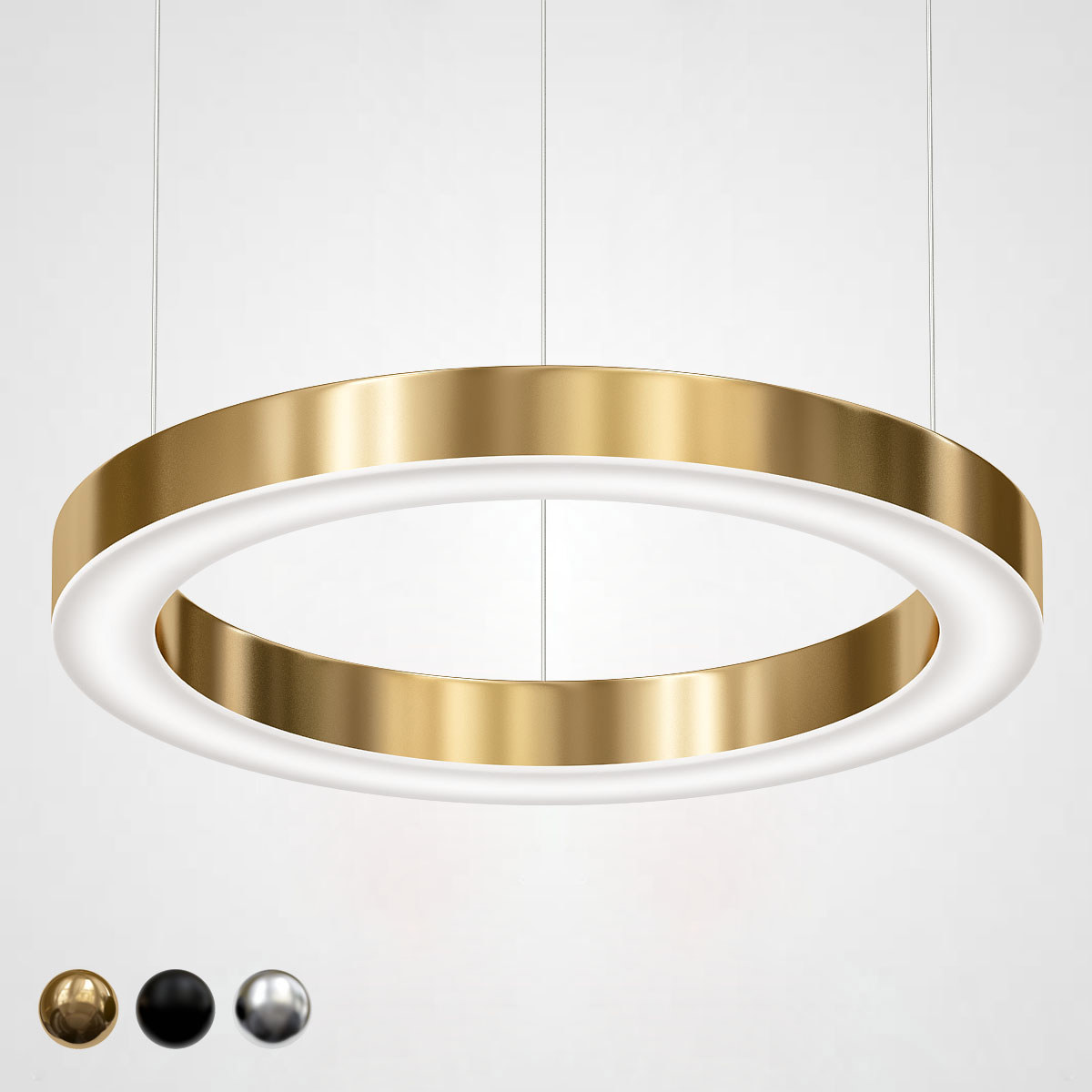 Изображение товара Люстра подвесная светодиодная Imperiumloft Light Ring Horizontal 20 м² нейтральный белый свет цвет золото
