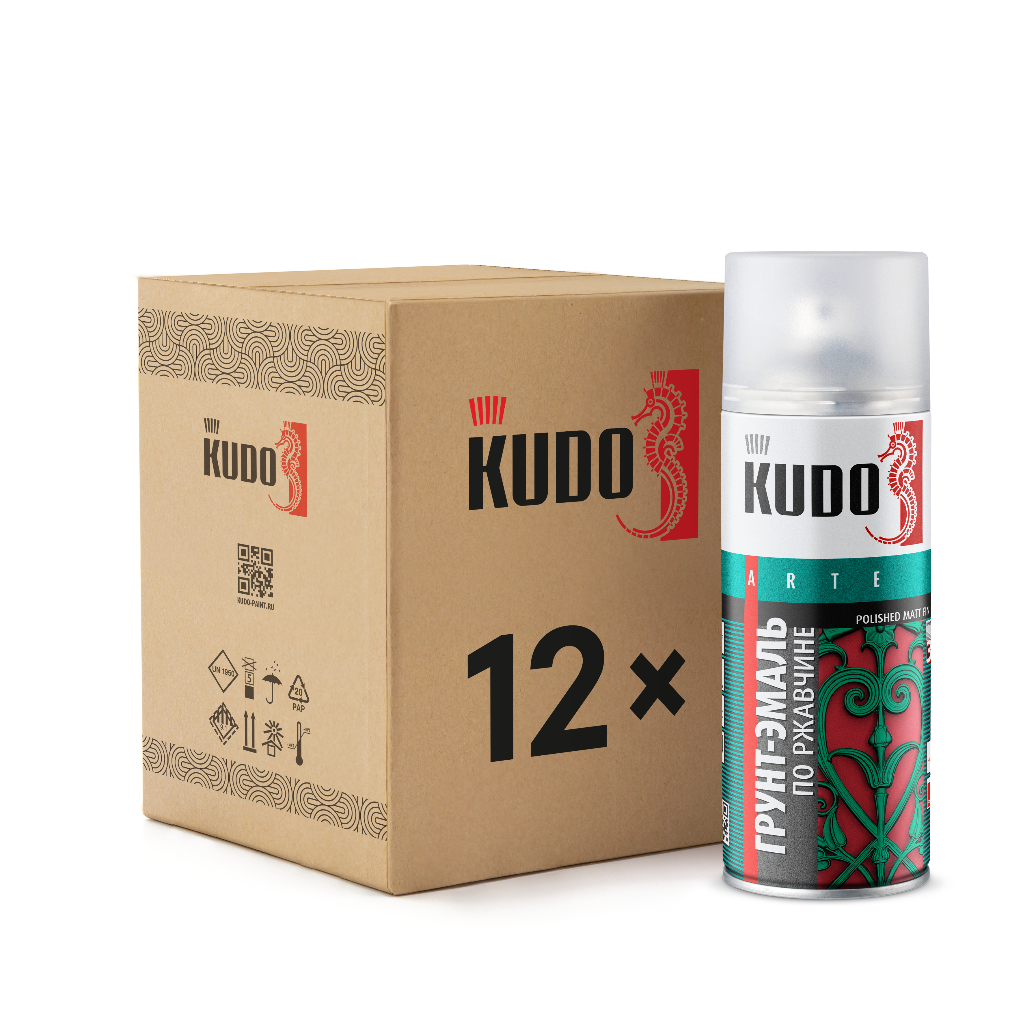 Изображение товара Грунт-эмаль по ржавчине Kudo аэрозоль черная матовая RAL 9005 0.52л 6шт Изображение товара Грунт-эмаль по ржавчине Kudo аэрозоль черная матовая RAL 9005 0.52л 6шт