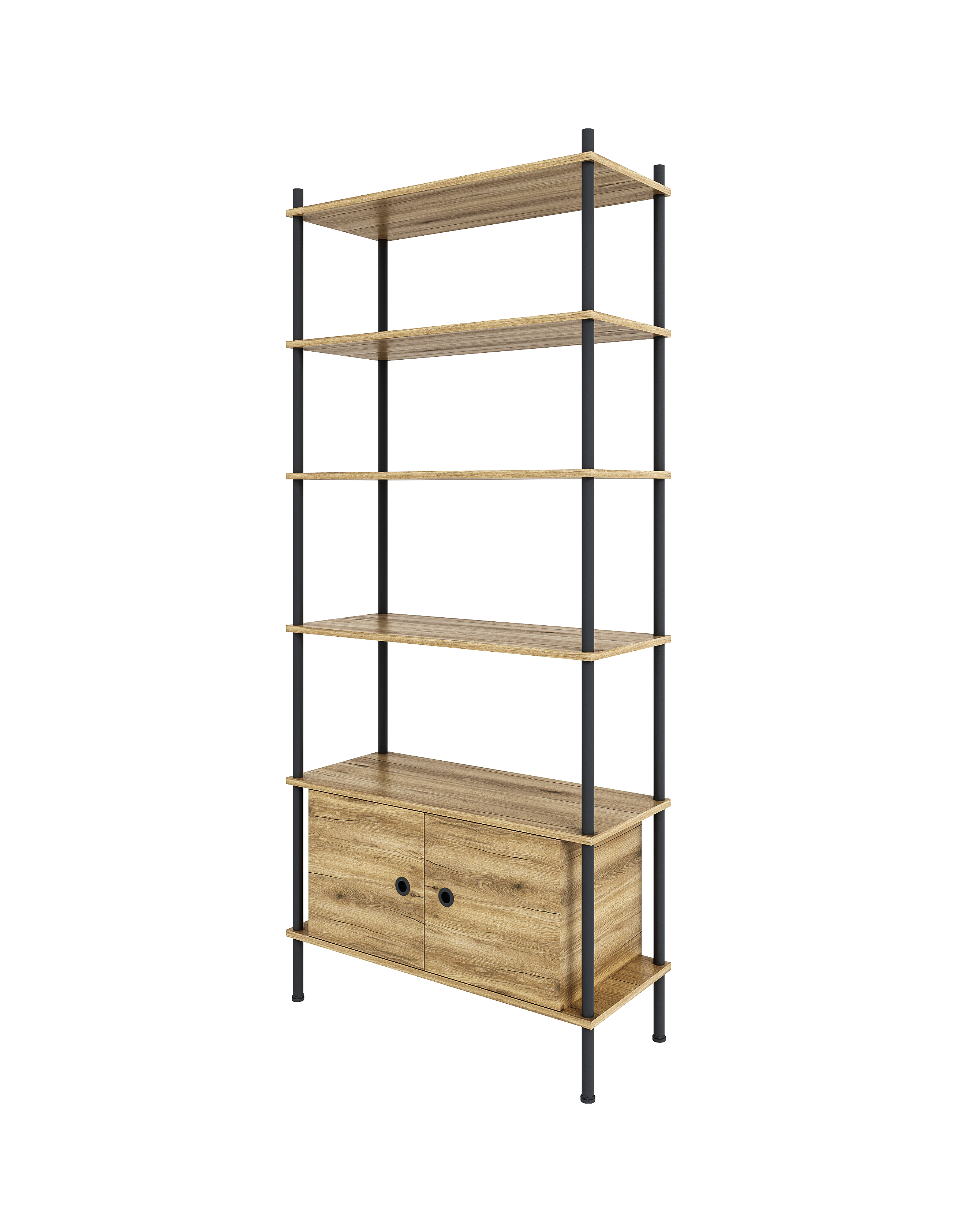 Изображение товара Стеллаж Ulitka 5 полок 85x195.5x35 см ЛДСП цвет дуб крафт золотой