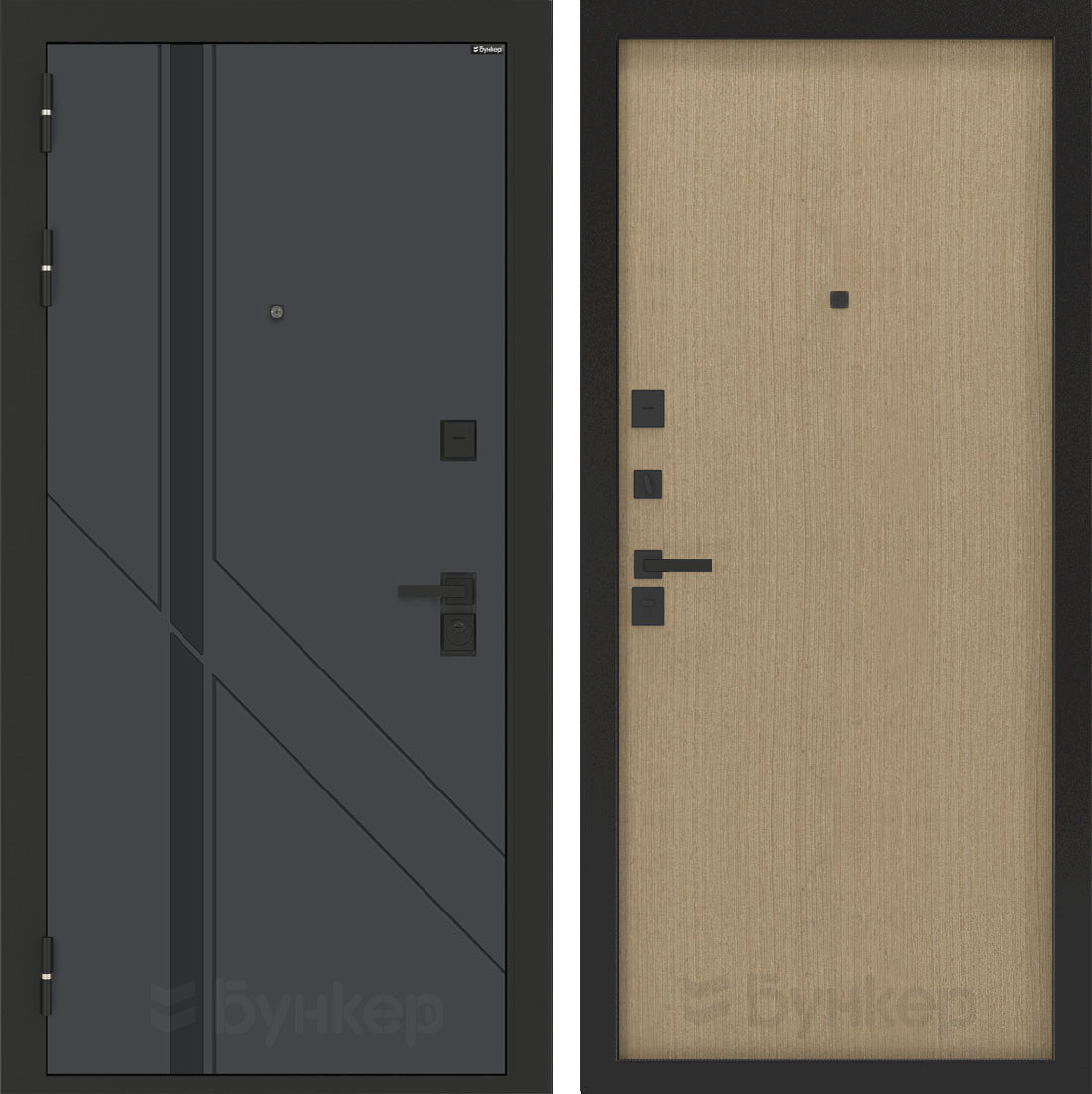 Изображение товара Входная дверь Бункер BN-12 левый 205x96см цвет веллюто оскуро/венге светлый