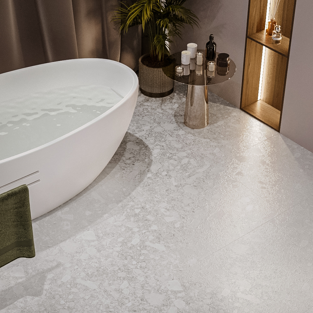 Изображение товара CULTO COLORADO WHITE 60x60 керамогранит светлый терраццо матовый 1 44 м²