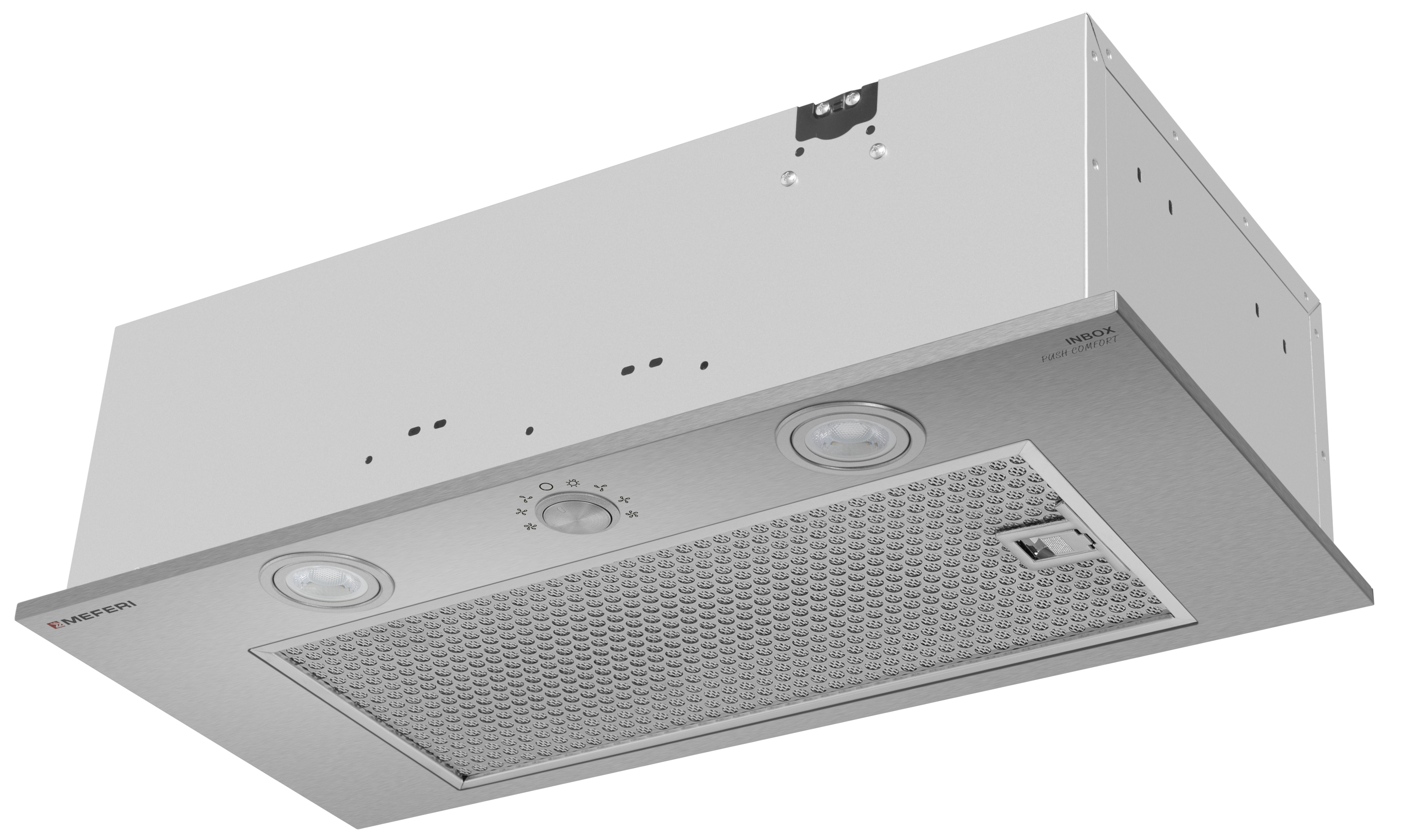 Изображение товара Встраиваемая вытяжка MEFERI INBOX60IX PUSH COMFORT 60 см с низким уровнем шума