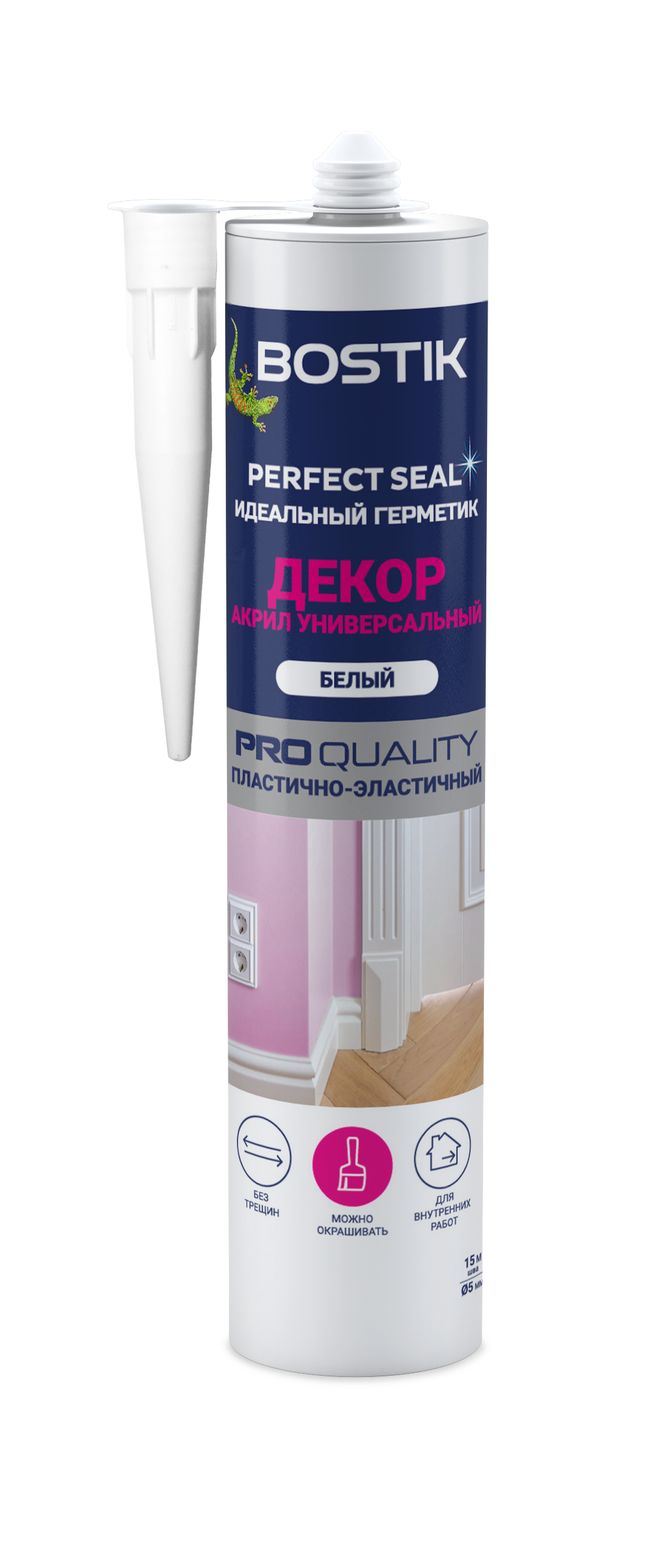 Изображение товара Акриловый герметик Bostik Perfect Seal Универсальный 280 мл для внутренних работ Изображение товара Акриловый герметик Bostik Perfect Seal Универсальный 280 мл для внутренних работ