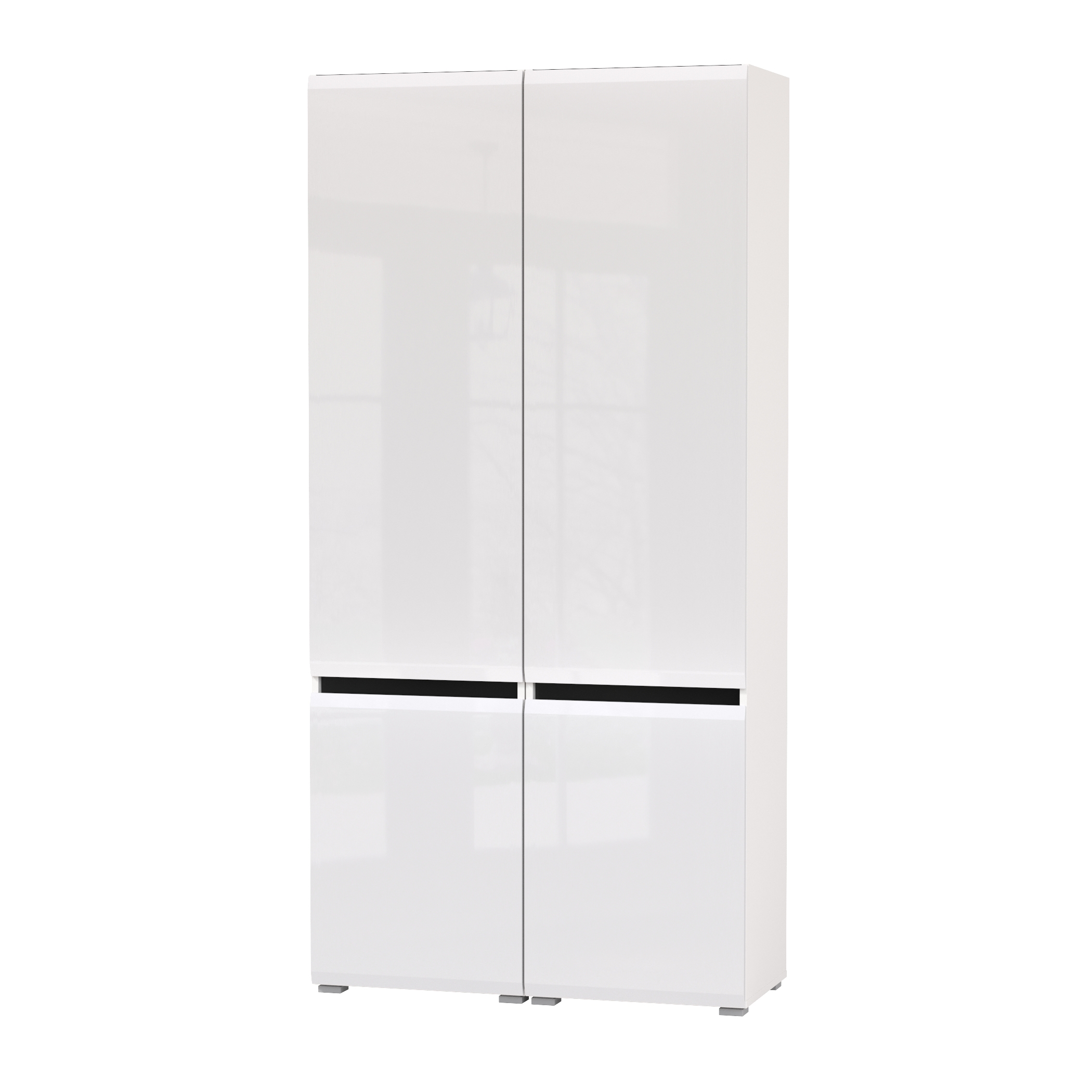 Изображение товара Шкаф распашной Mobi Сидней с 2 дверями 100x205.2x41.3 см ЛДСП цвет белый/чёрный/белый глянец 2 шт.