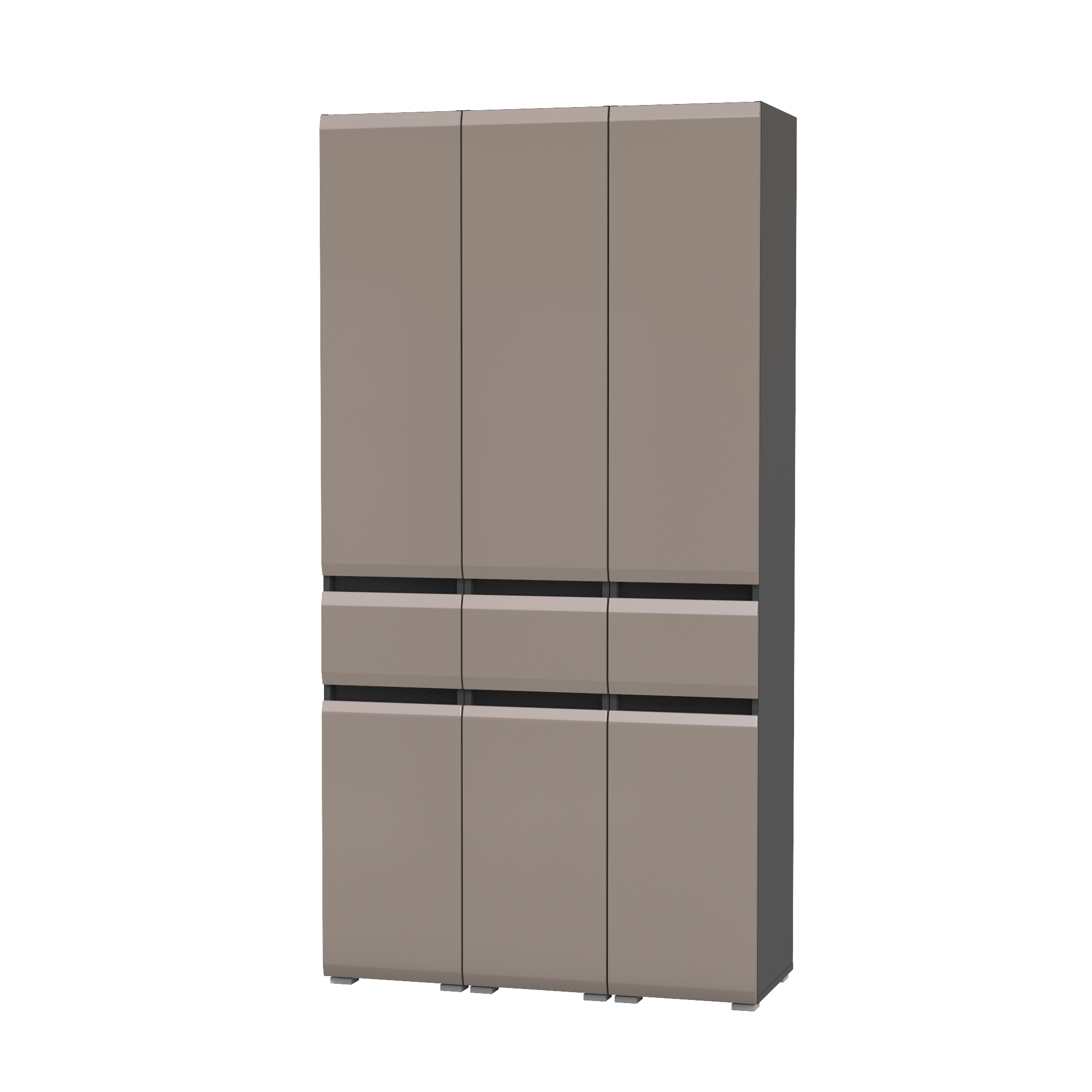 Изображение товара Шкаф распашной MOBI Сидней 3х13.202 Антракцит/Капучино с выдвижными ящиками