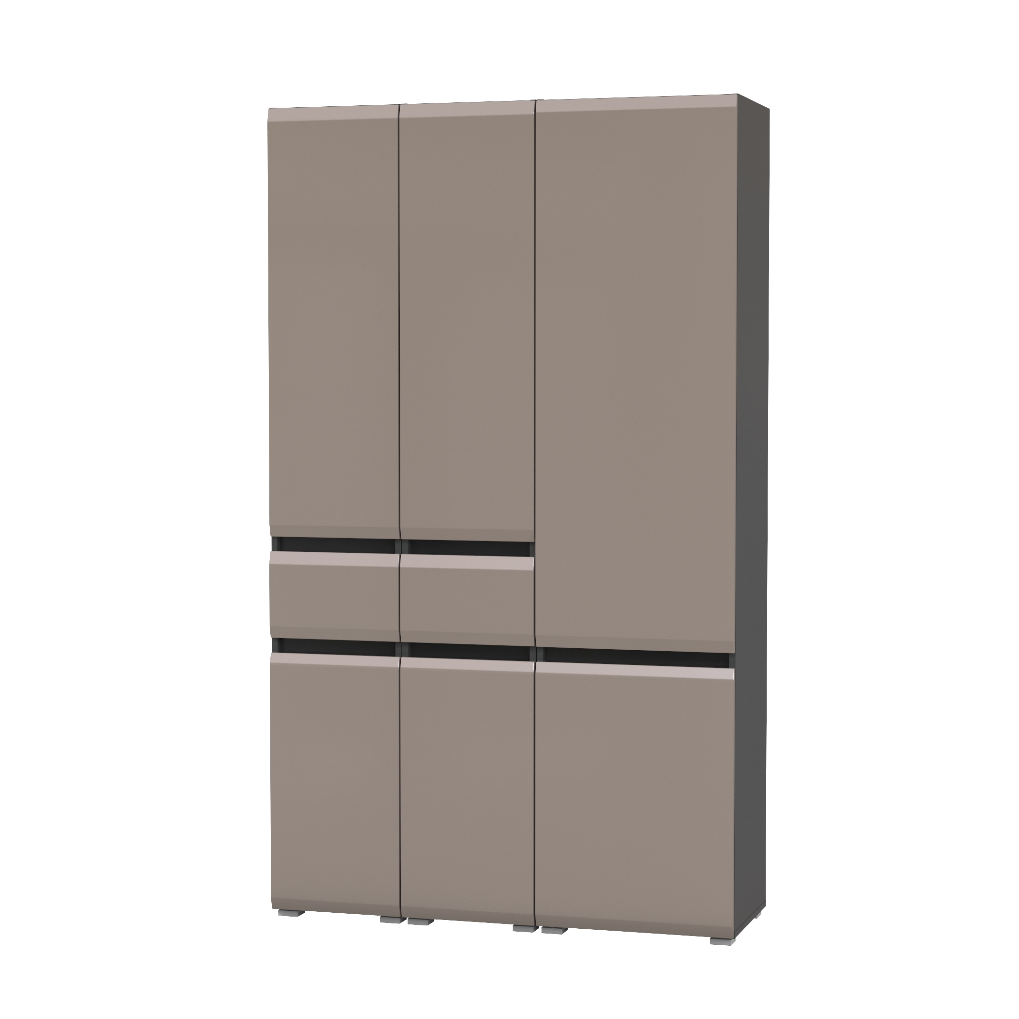 Изображение товара Набор распашных шкафов Mobi Сидней 6 дверей 120x205.2x41.3 см ЛДСП цвет антрацит/веллюто капучино 1028856K
