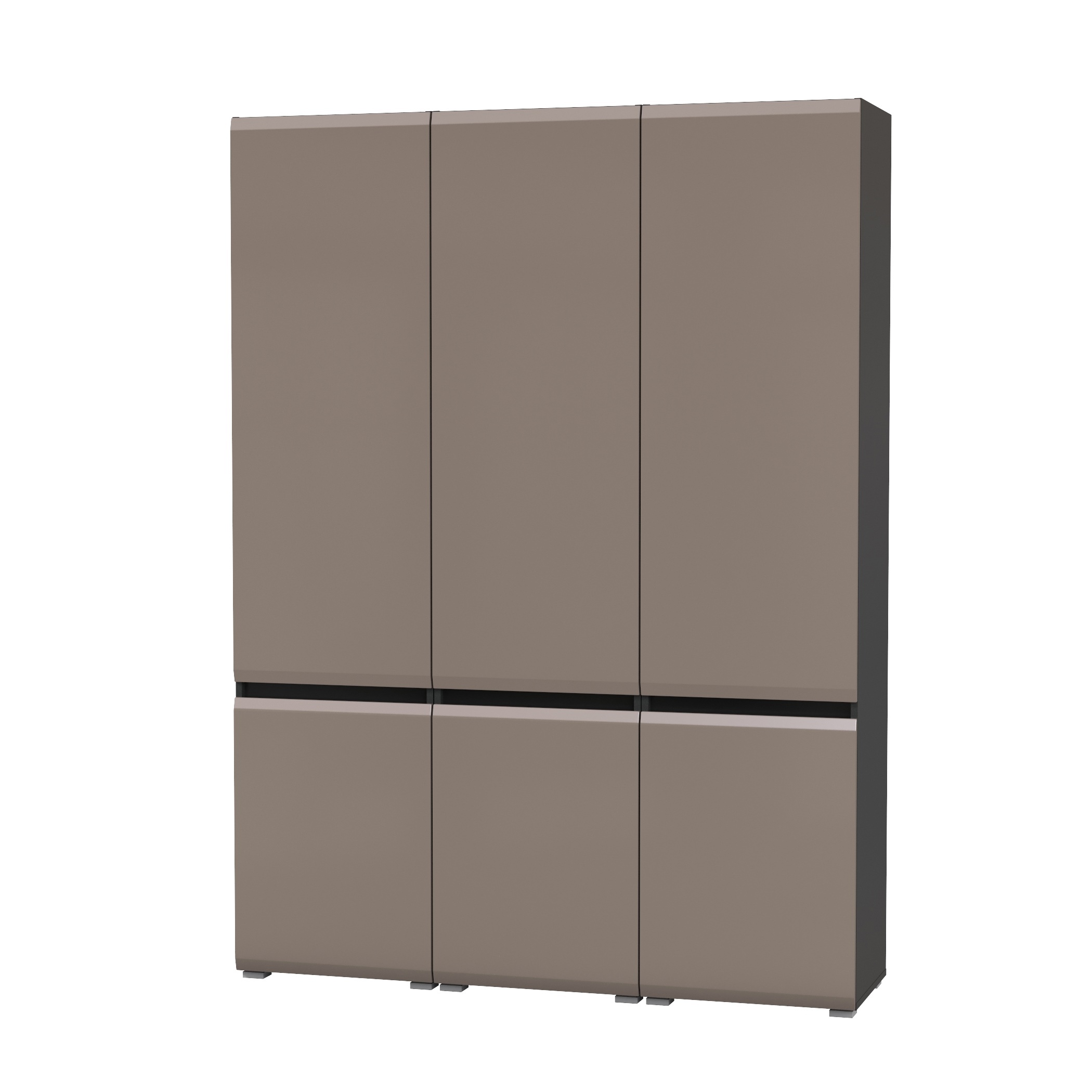 Изображение товара Набор распашных шкафов Mobi Сидней 6 дверей 150x205.2x41.3 см ЛДСП цвет антрацит/веллюто капучино 1028849K