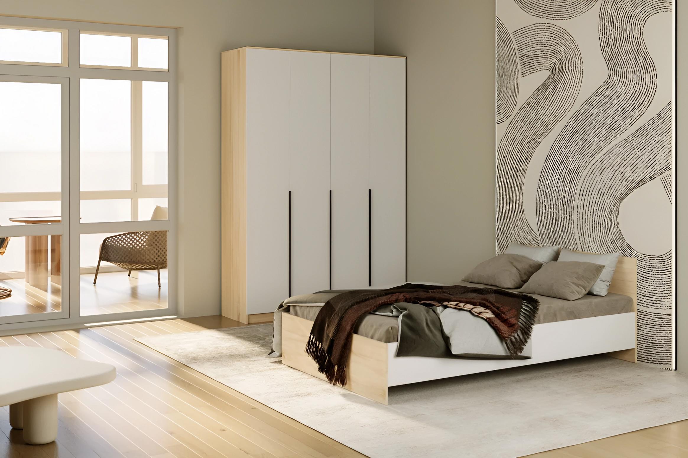 Изображение товара Кровать Мафтин Монблан 120x200 см цвет белый шагрень/дуб сонома