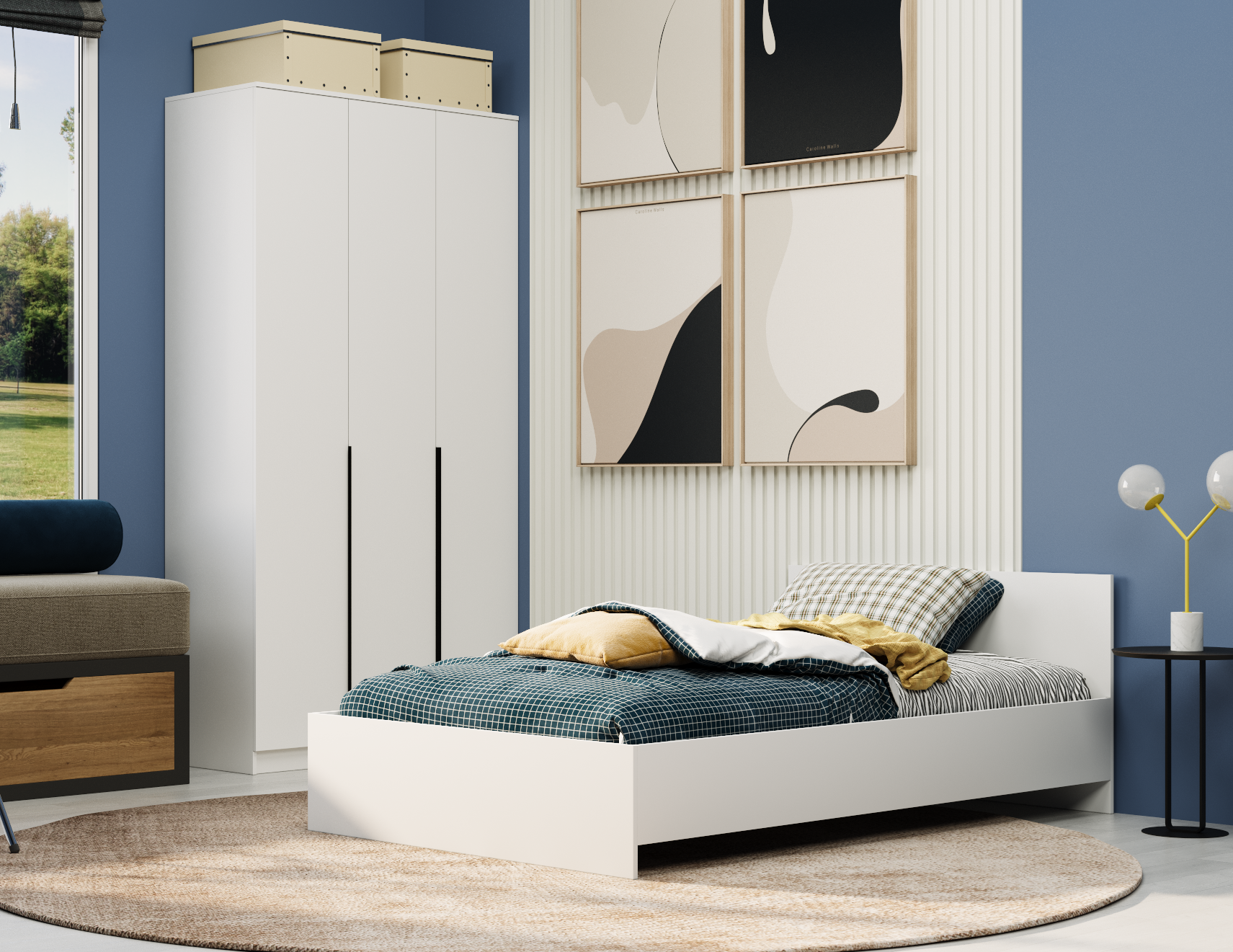 Изображение товара Кровать Мафтин Монблан 120x200 см цвет белый шагрень/белый шагрень 1460788