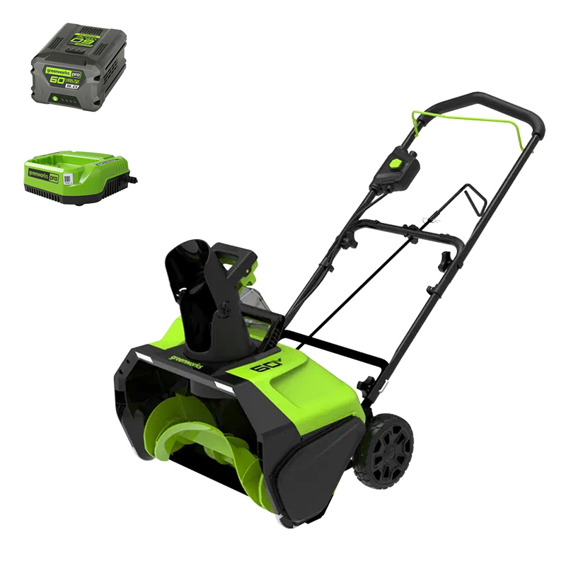 Изображение товара Снегоуборщик аккумуляторный Greenworks GD60PSTK4 51 см 60 В 1x5 Ач АКБ и ЗУ в комплекте