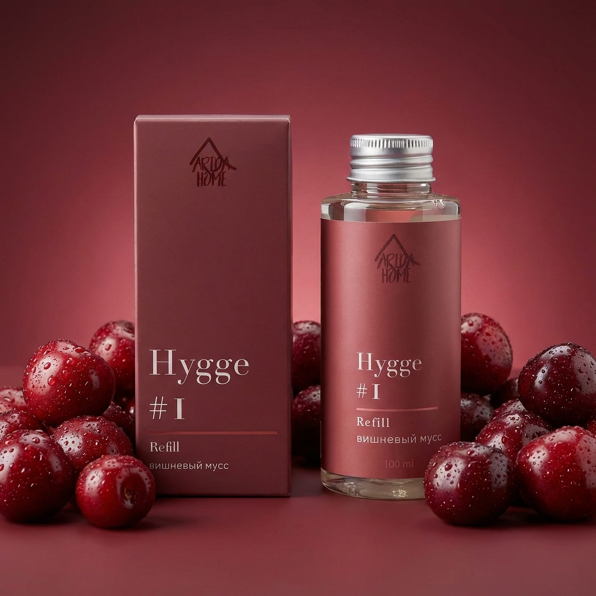 Изображение товара Наполнитель для диффузора Hygge Вишневый мусс 100 мл Безспиртовая ароматическая композиция Изображение товара Наполнитель для диффузора Hygge Вишневый мусс 100 мл Безспиртовая ароматическая композиция