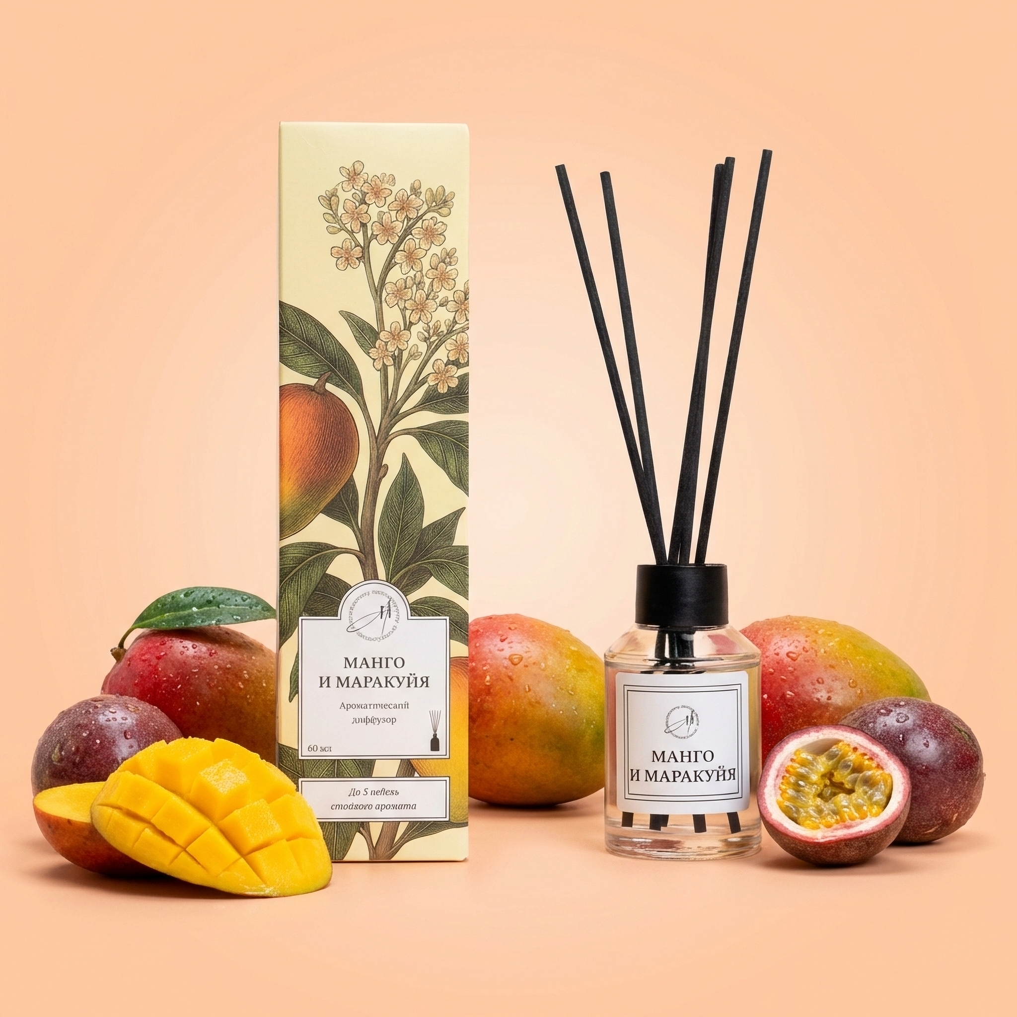 Изображение товара Ароматический диффузор Aroma Harmony Манго и маракуйя 60 мл Изображение товара Ароматический диффузор Aroma Harmony Манго и маракуйя 60 мл