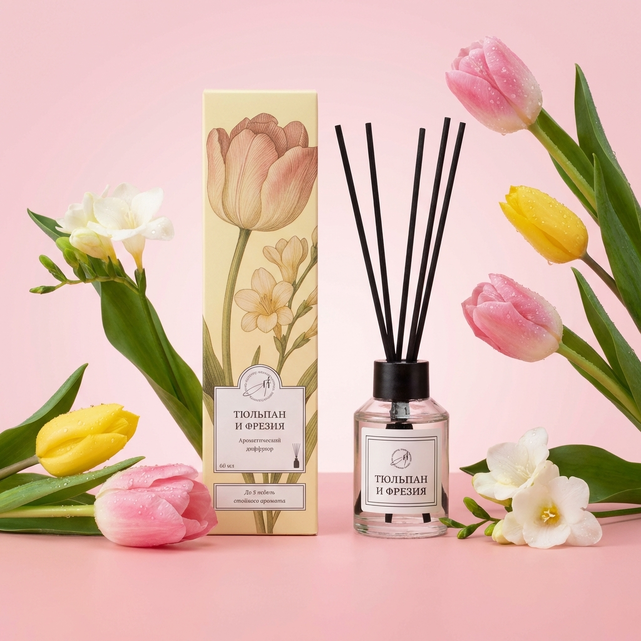 Изображение товара Ароматический диффузор Aroma Harmony Тюльпан и фрезия 60 мл Изображение товара Ароматический диффузор Aroma Harmony Тюльпан и фрезия 60 мл