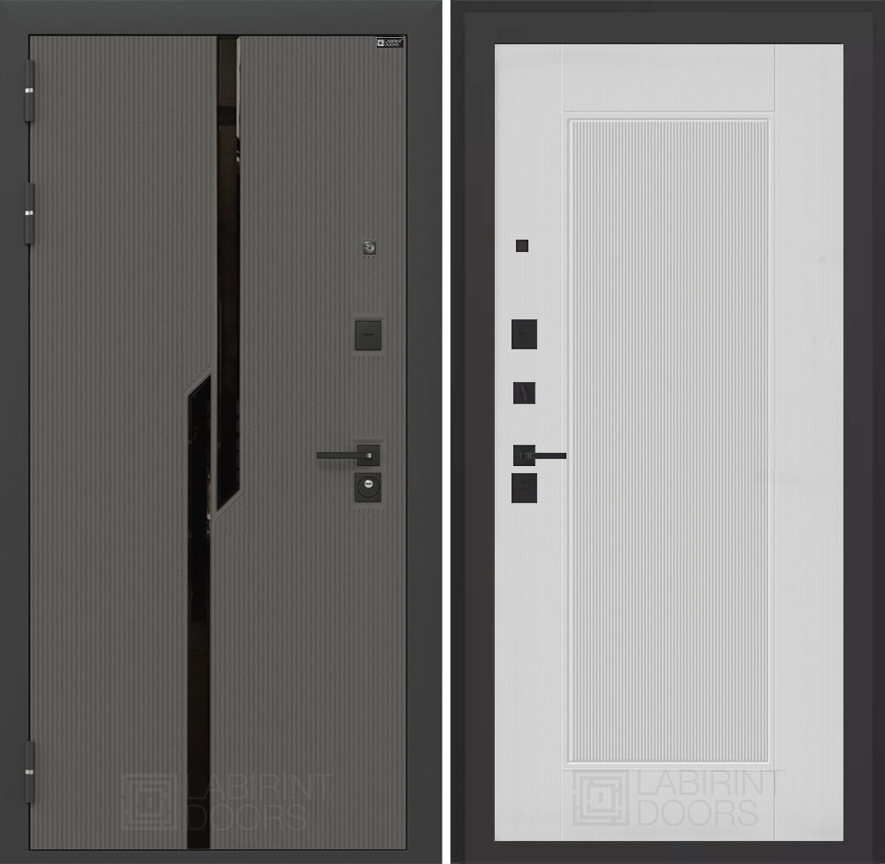 Изображение товара Входная дверь Двери Лабиринт Карбон с панелью П30 левый 205x96см цвет лофт графит/белый софт