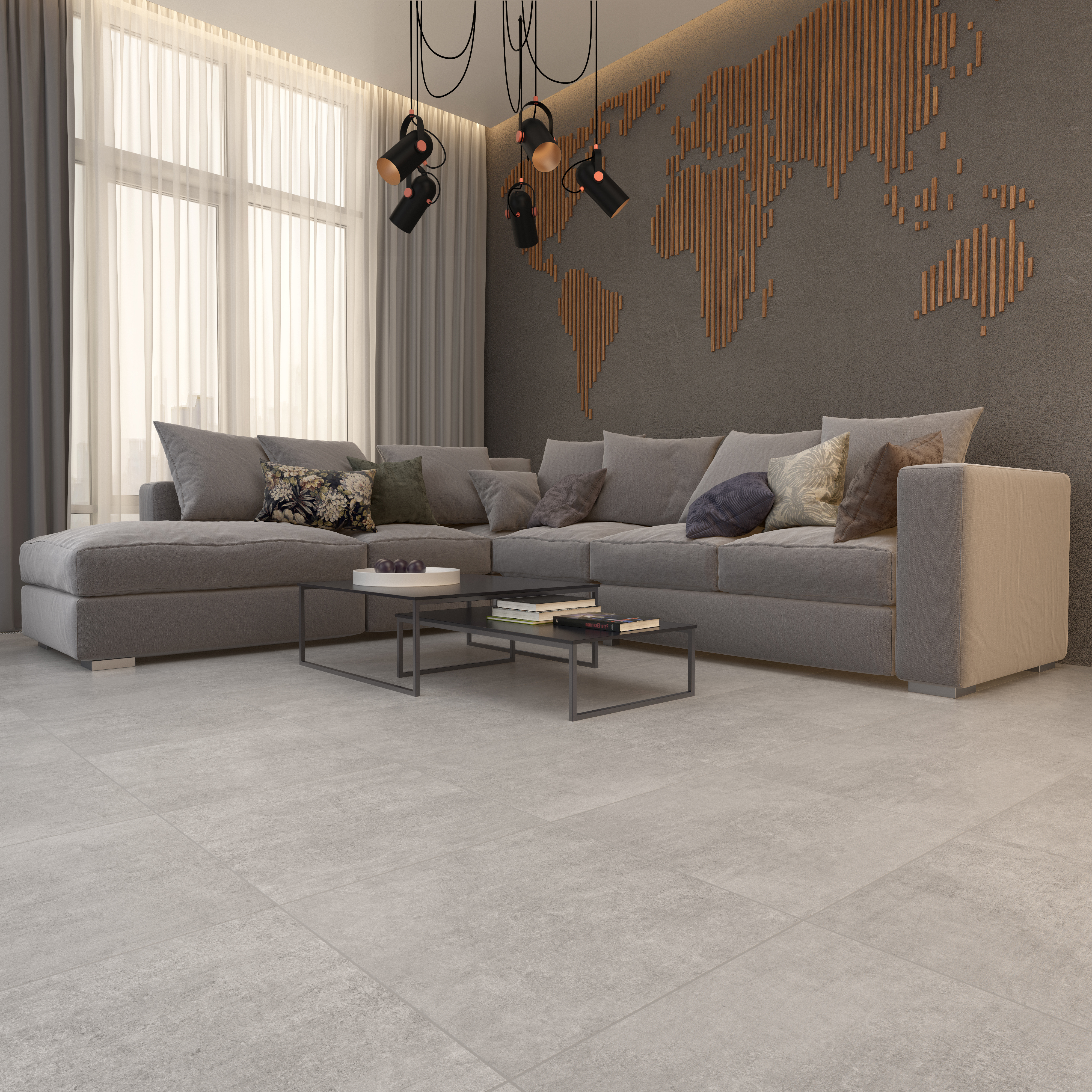 Изображение товара Глазурованный керамогранит Нерон 40x40 см 1.76 м² матовый цвет серый